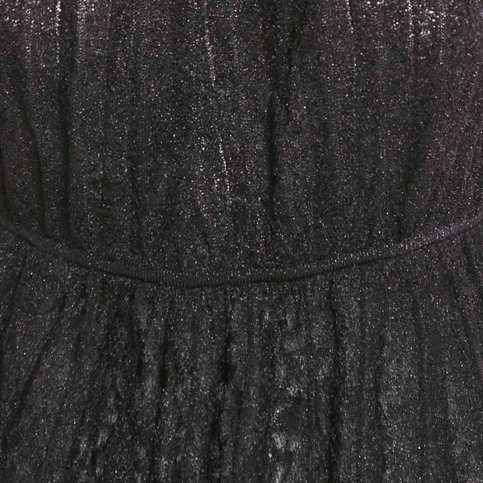 M Missoni Black Lurex Knit Gathered Sleeveless Top