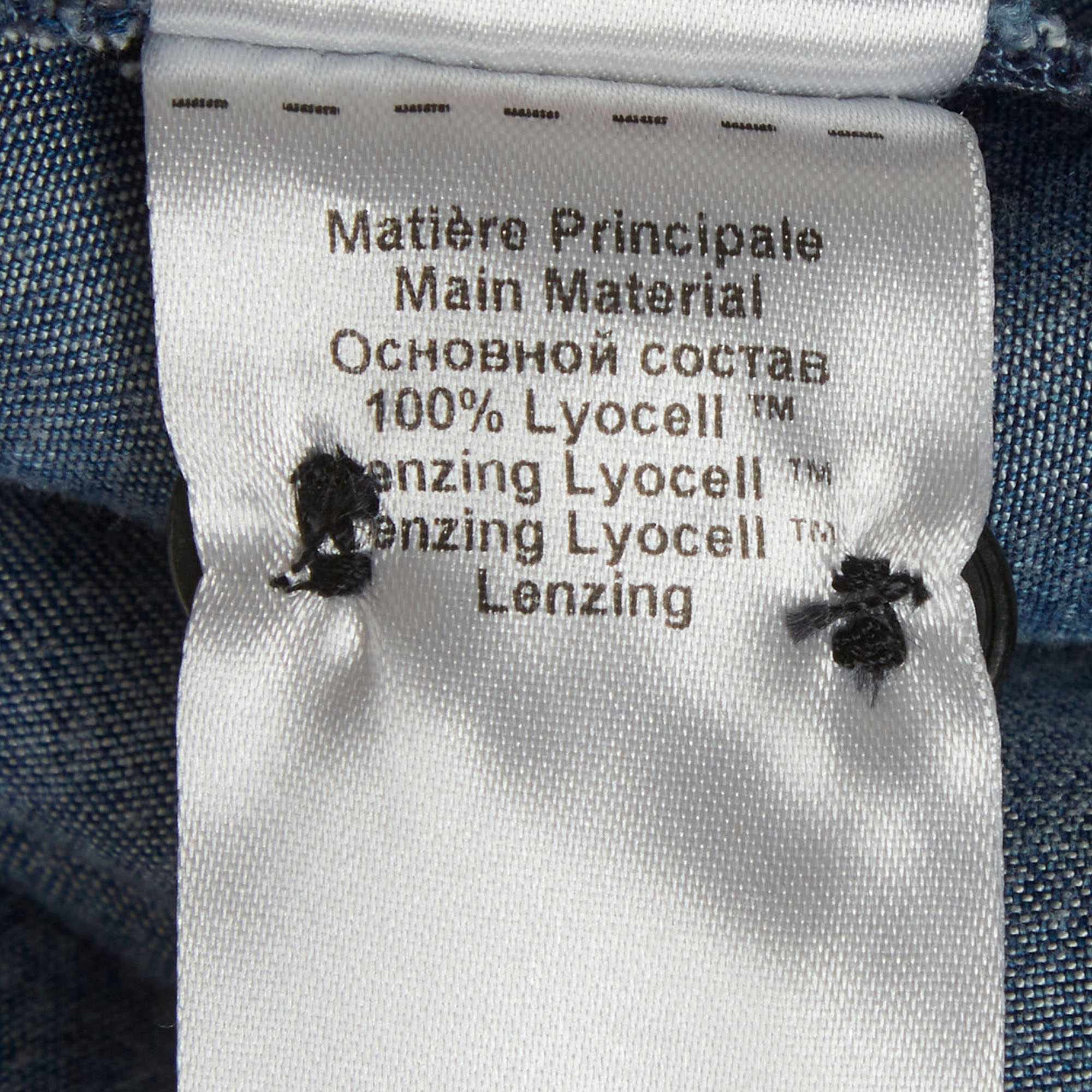 Isabel Marant Etoile Blue Chambray Ruffle Top