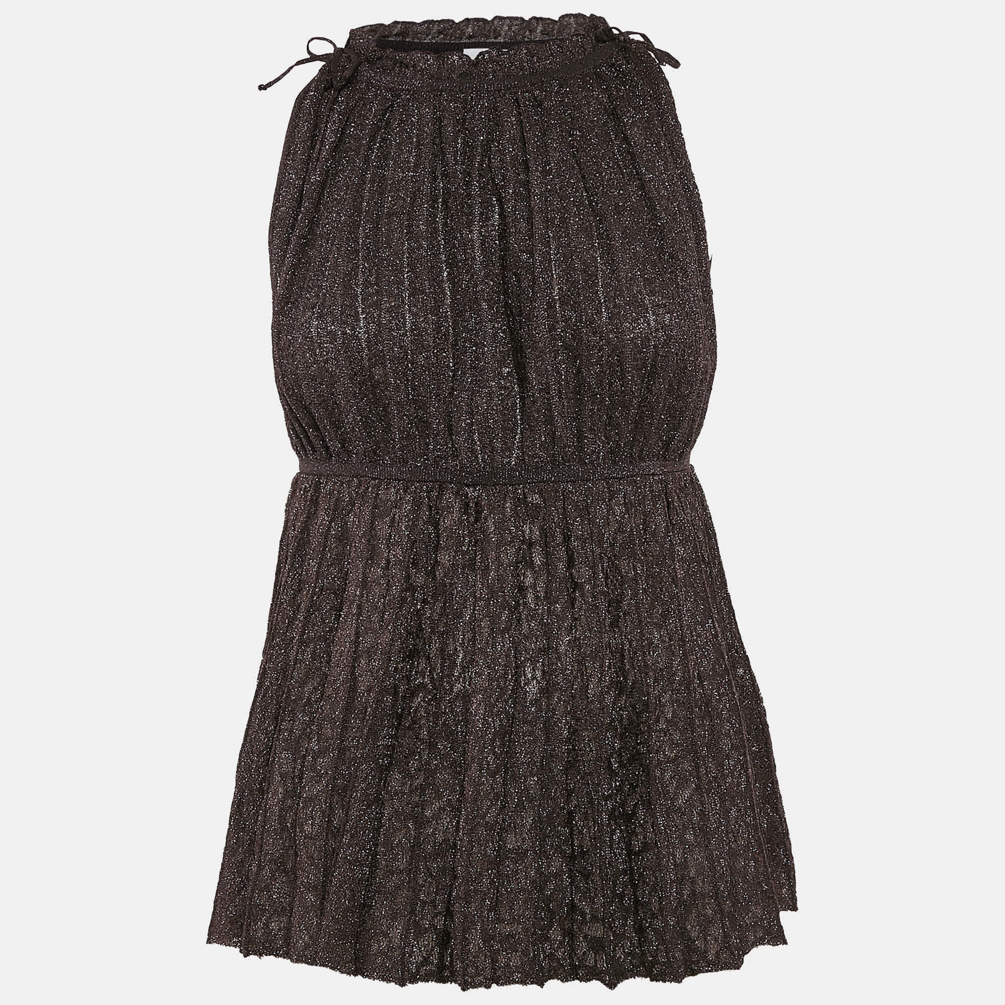 M Missoni Purple Lurex Knit Sleeveless Tunic Top