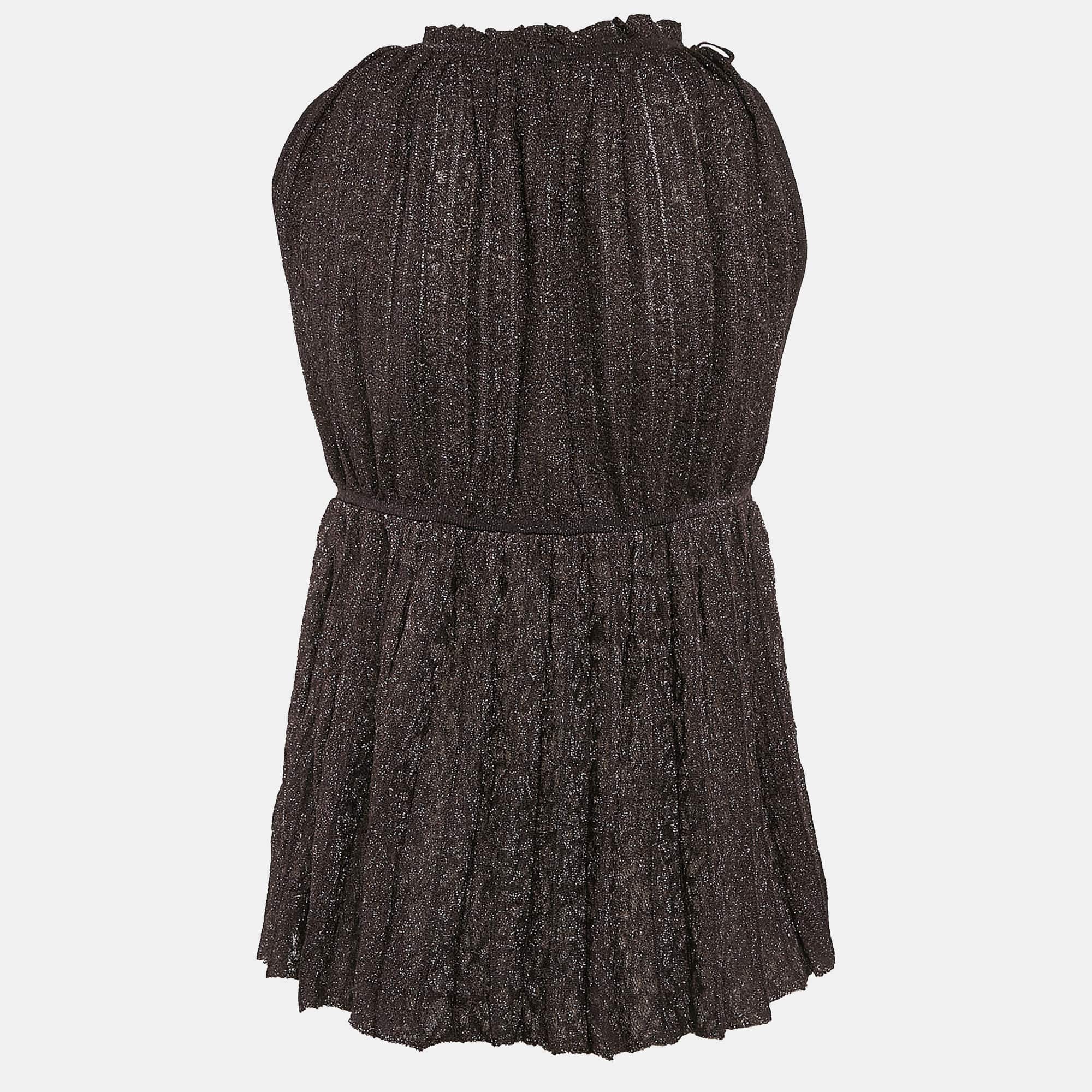 M Missoni Purple Lurex Knit Sleeveless Tunic Top