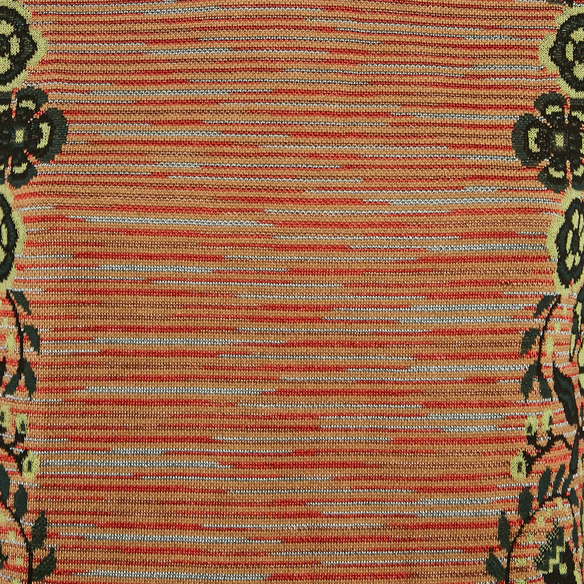 M Missoni Beige/green Floral Patterned Knit Top