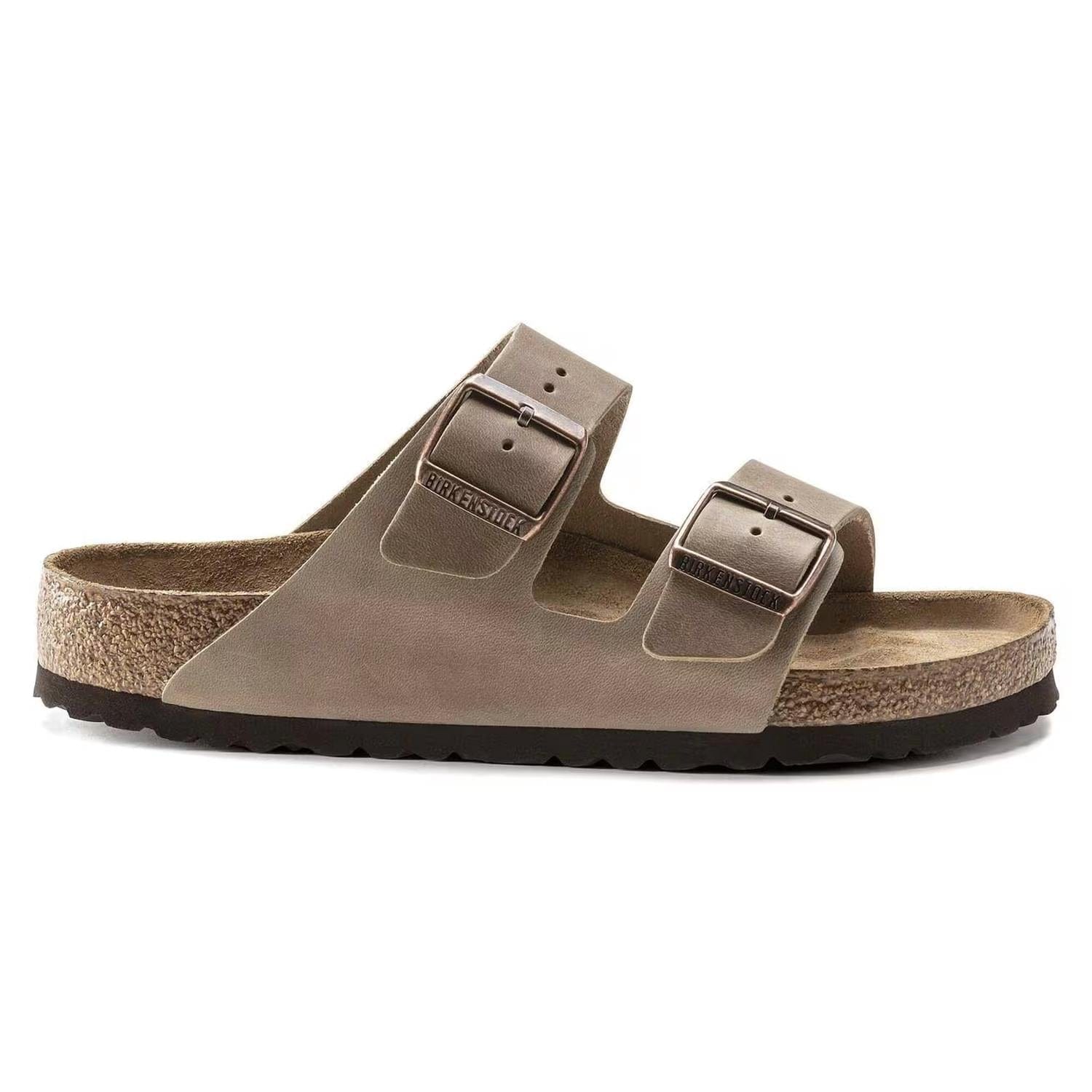 SOFT Unisex Arizona Soft Footbed Two Strap Sandal In Tabacco Brown