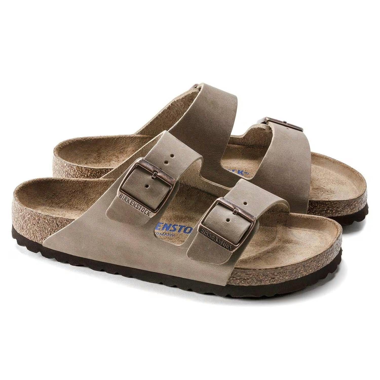 SOFT Unisex Arizona Soft Footbed Two Strap Sandal In Tabacco Brown