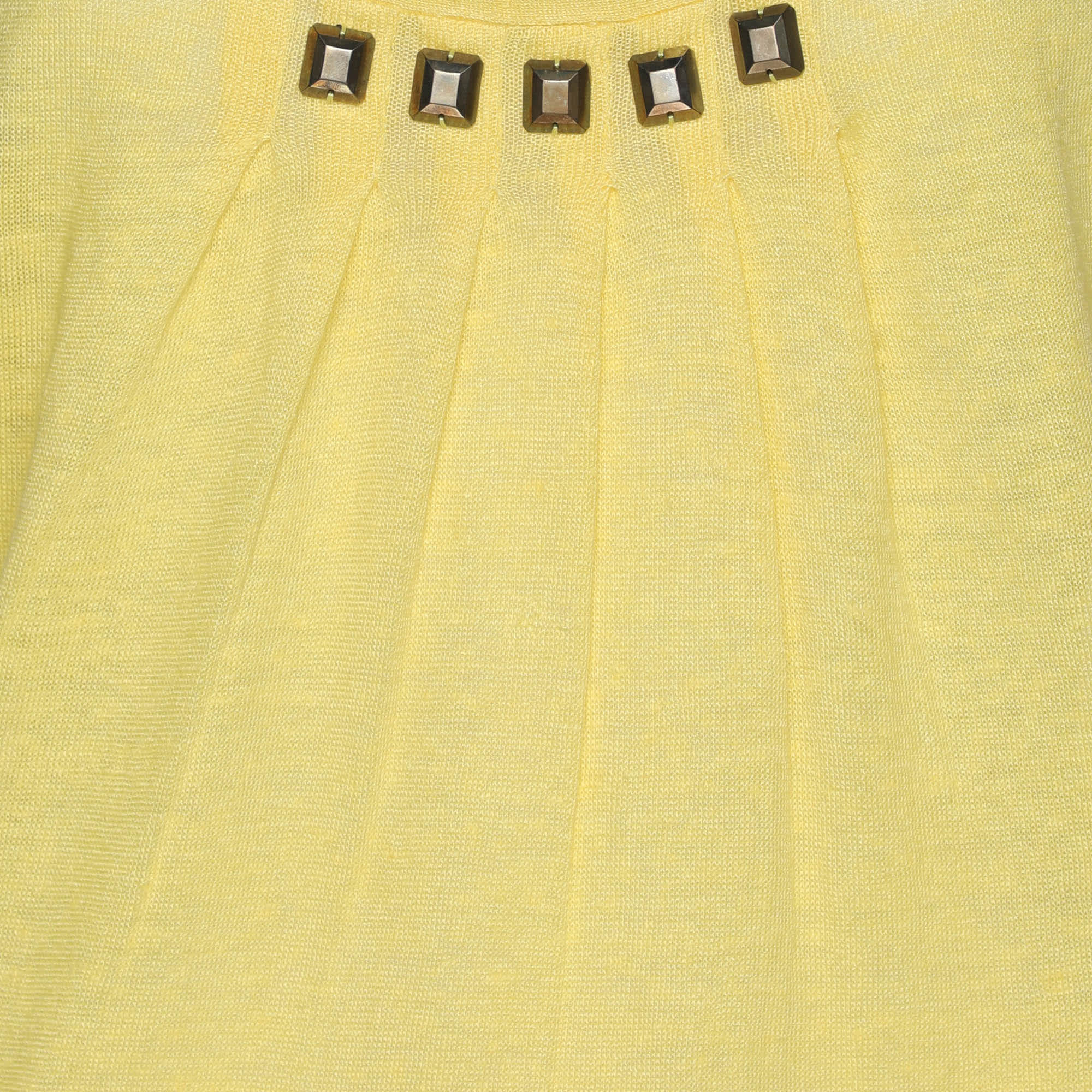 Yellow Basler Yellow Linen Knit Blend Glam Rock Strick Tops