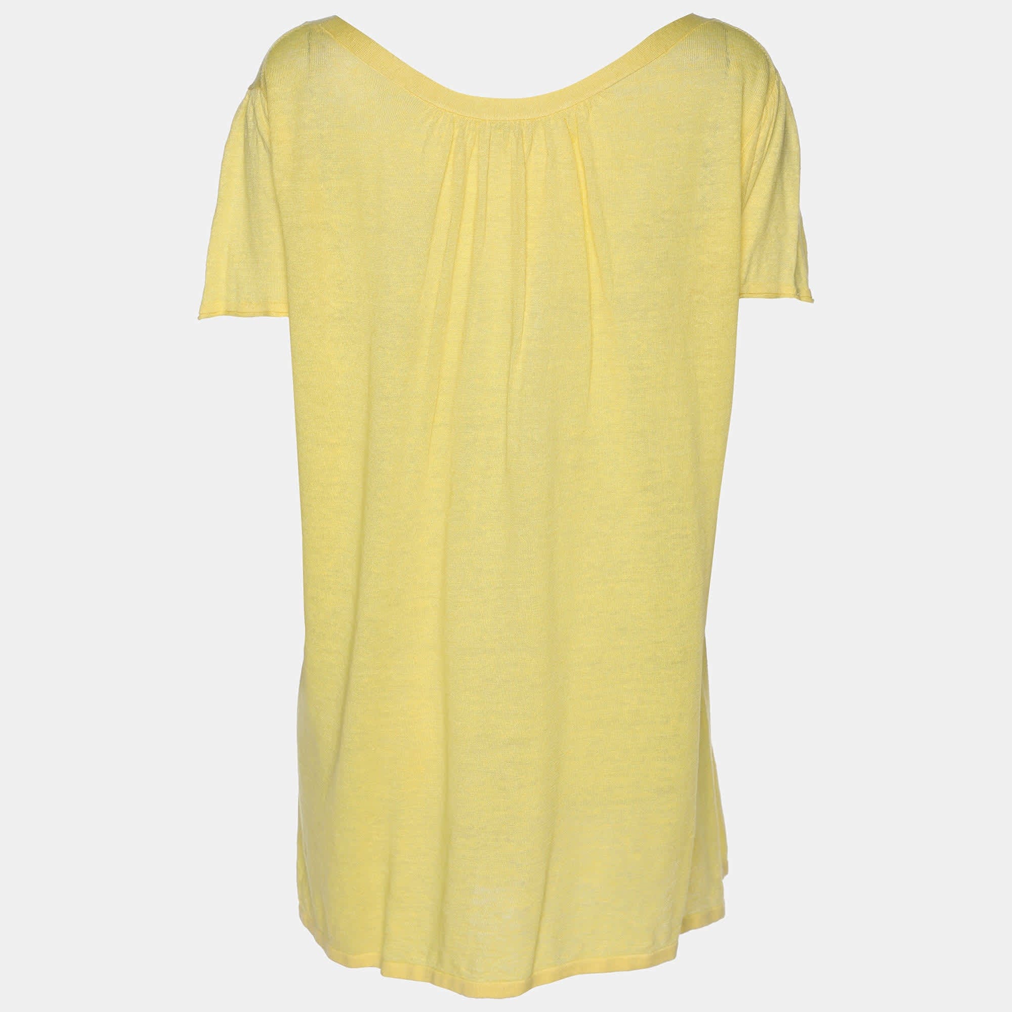 Yellow Basler Yellow Linen Knit Blend Glam Rock Strick Tops