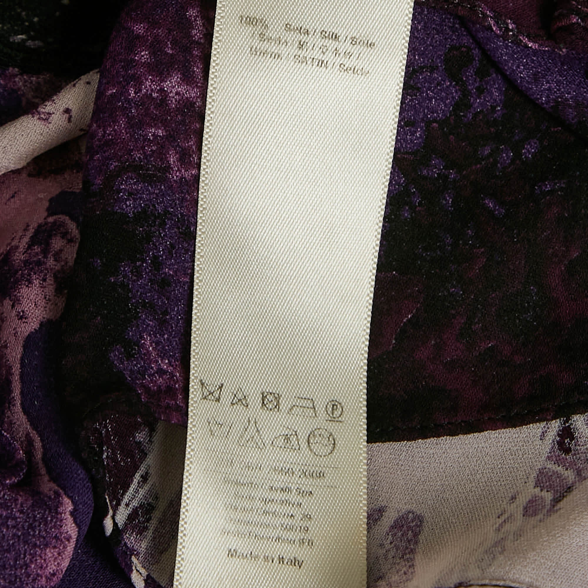 Purple/multicolor Printed Lace Trim Detail Top