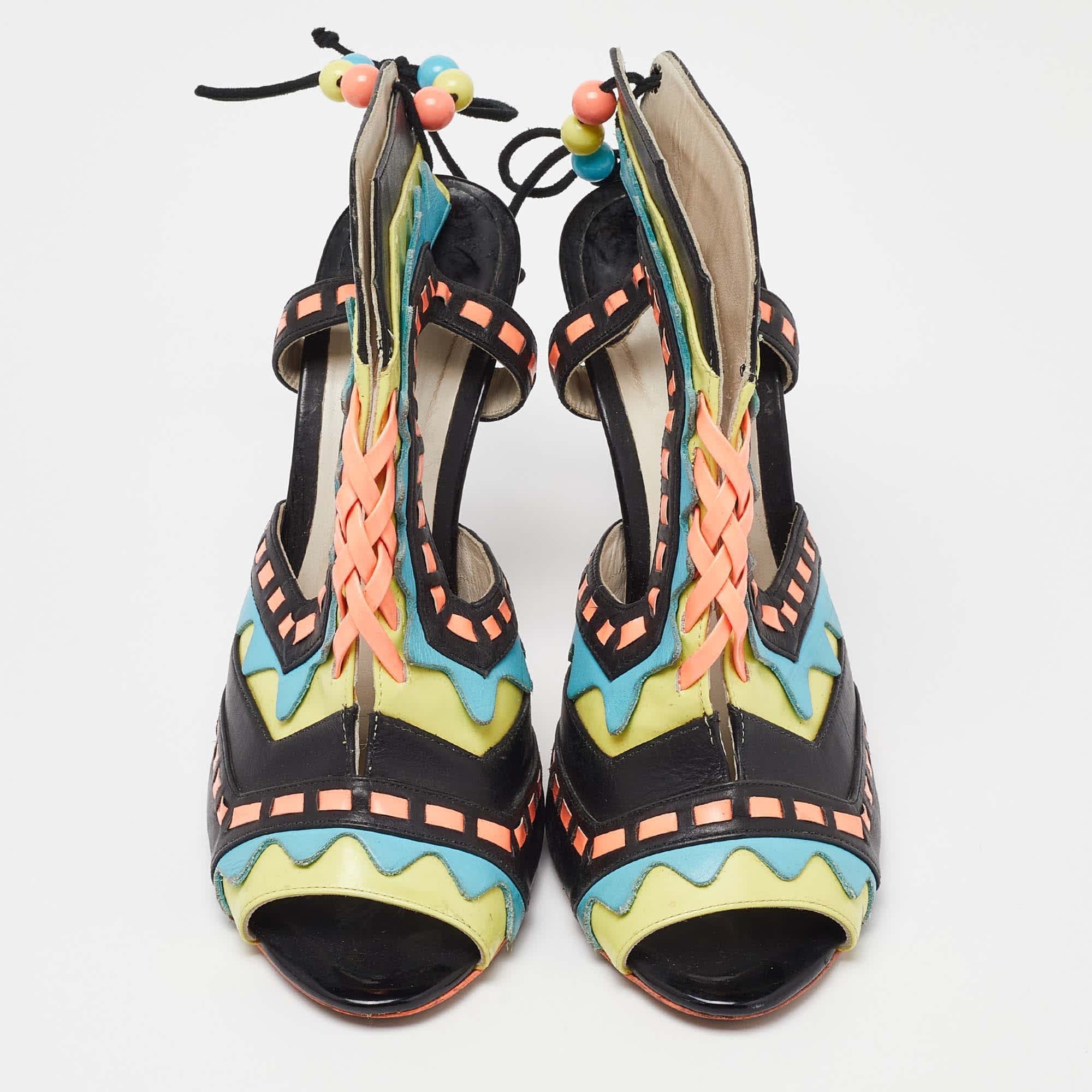 Sophia Webster Multicolor Leather Riko Cut Out Sandals