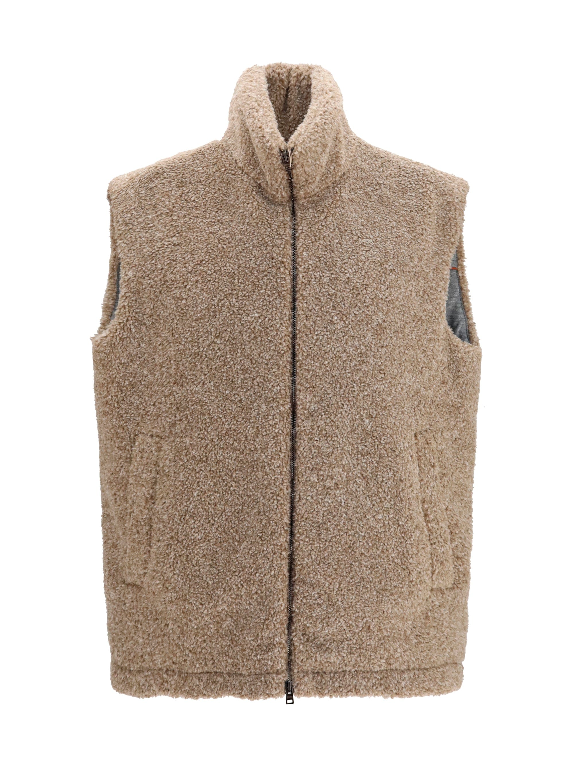 Herno Quilted Polyester Vest — Beige