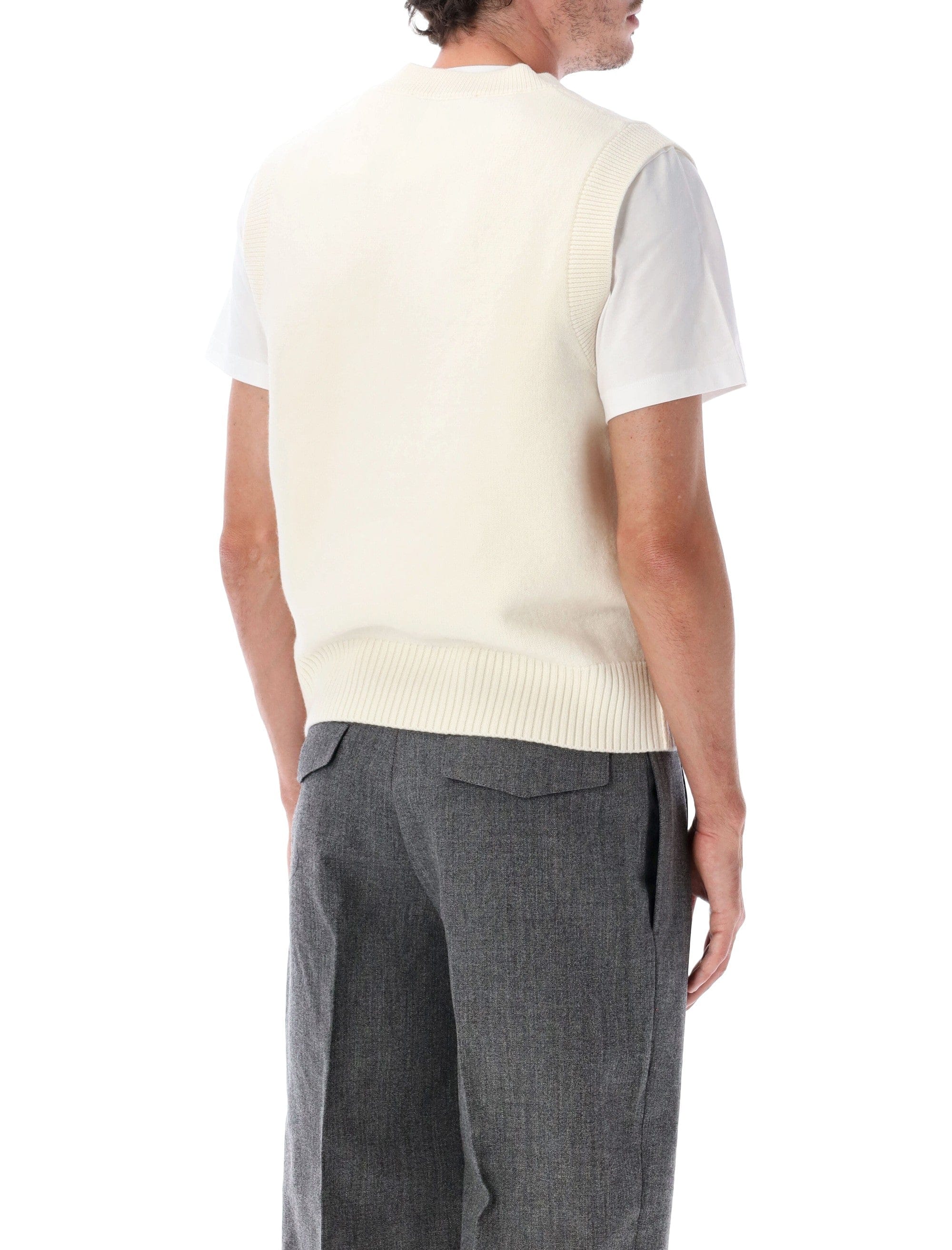 Knit Sleeveless Adc V - Neck Knit Sweater