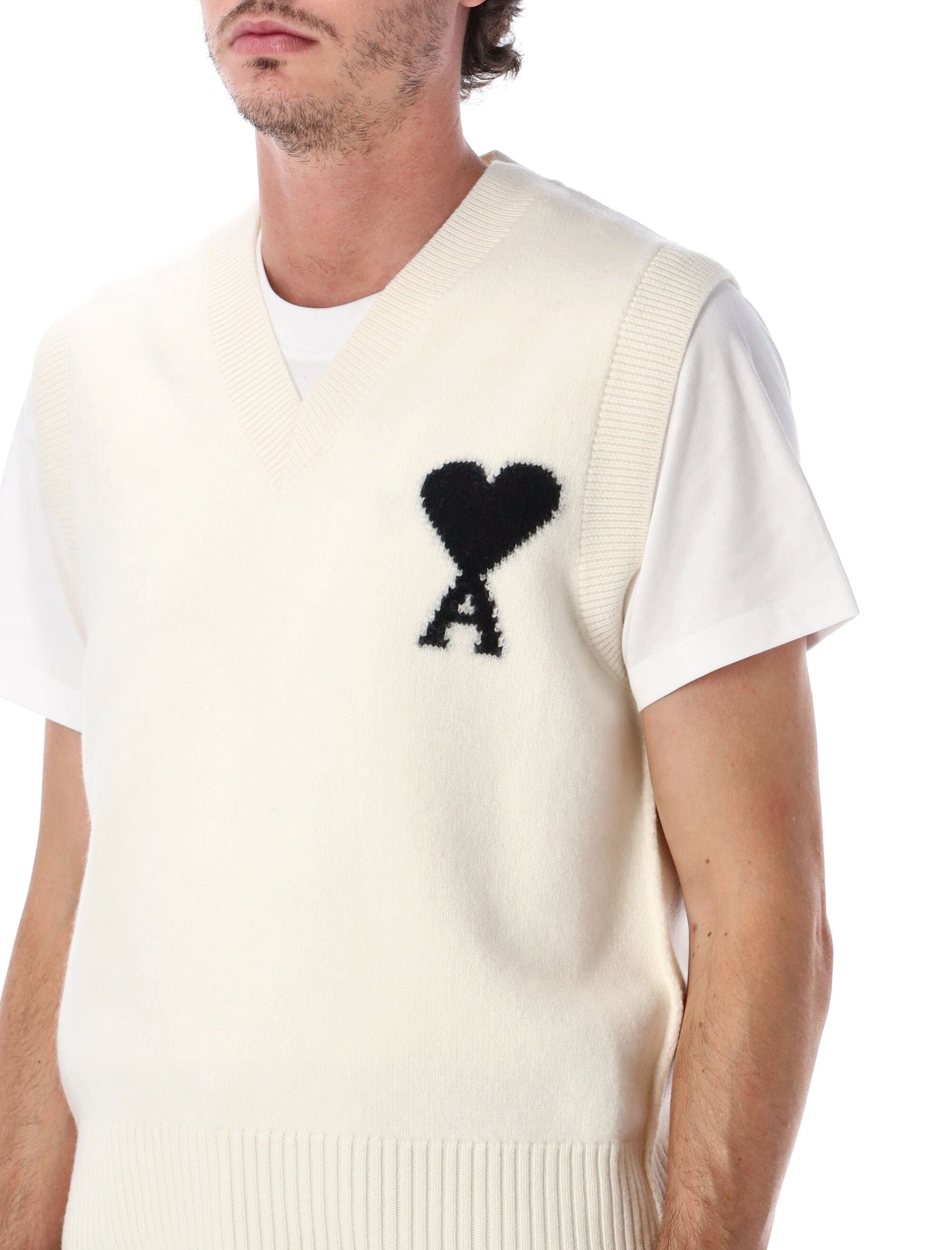 Knit Sleeveless Adc V - Neck Knit Sweater