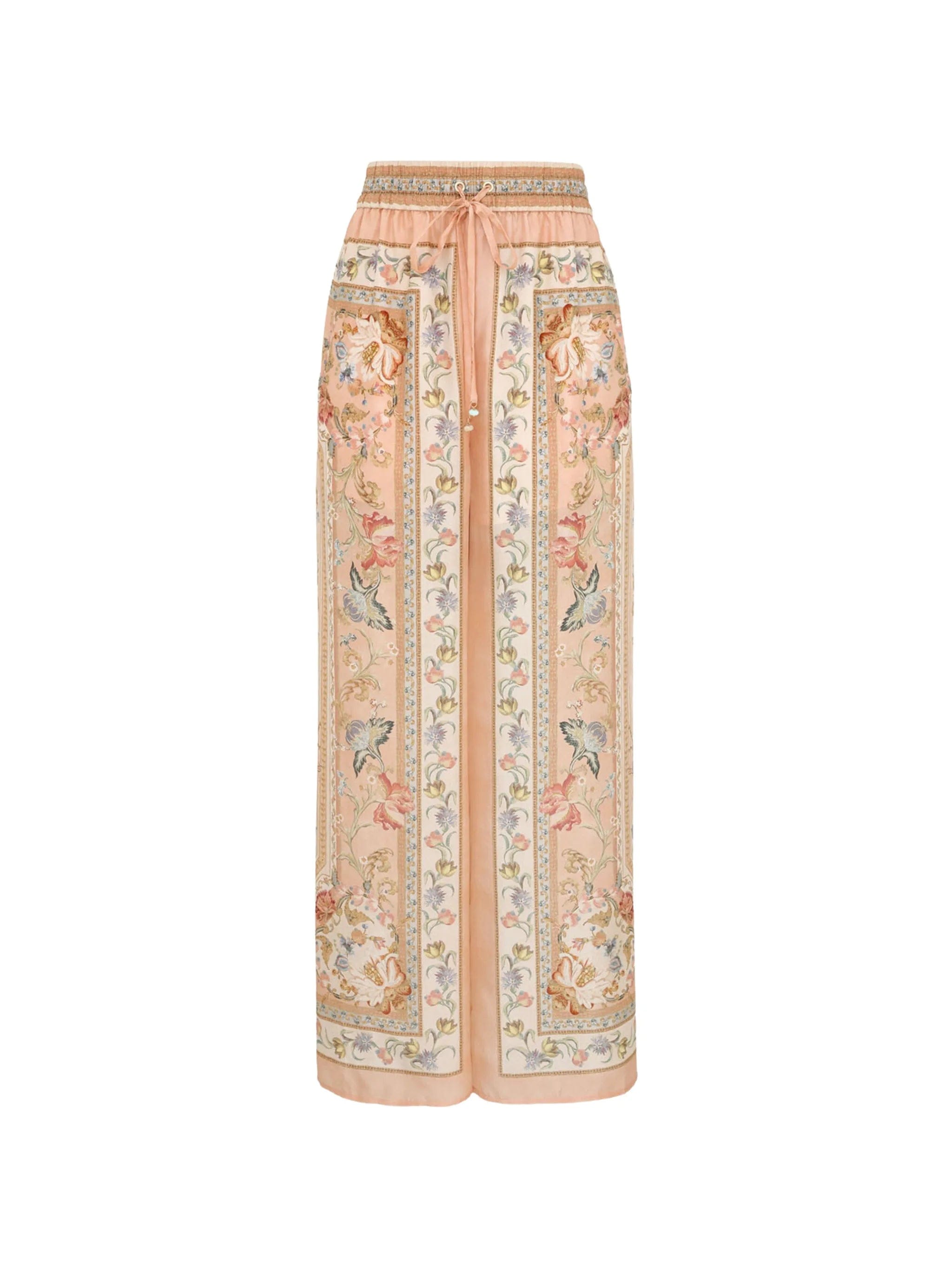 Zimmermann Roselight floral - print silk trousers