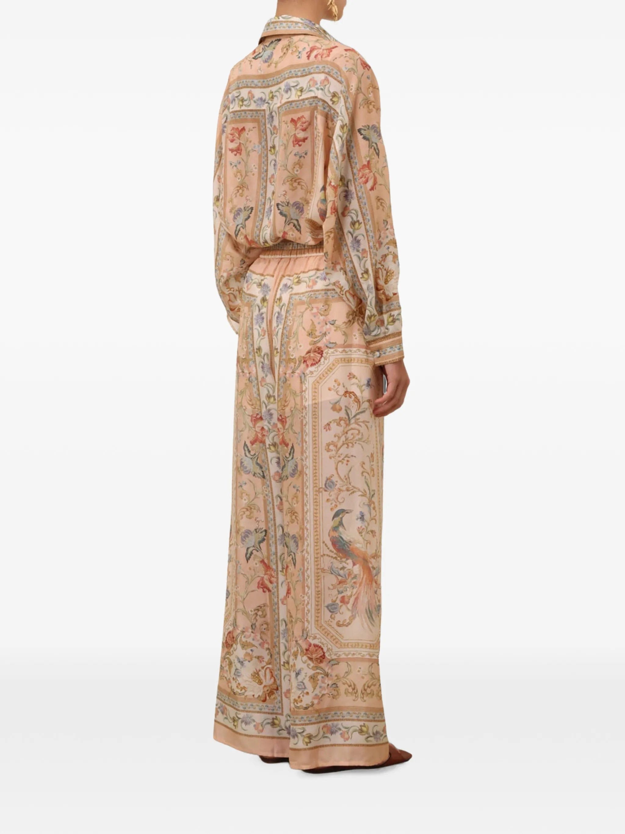 Zimmermann Roselight floral - print silk trousers