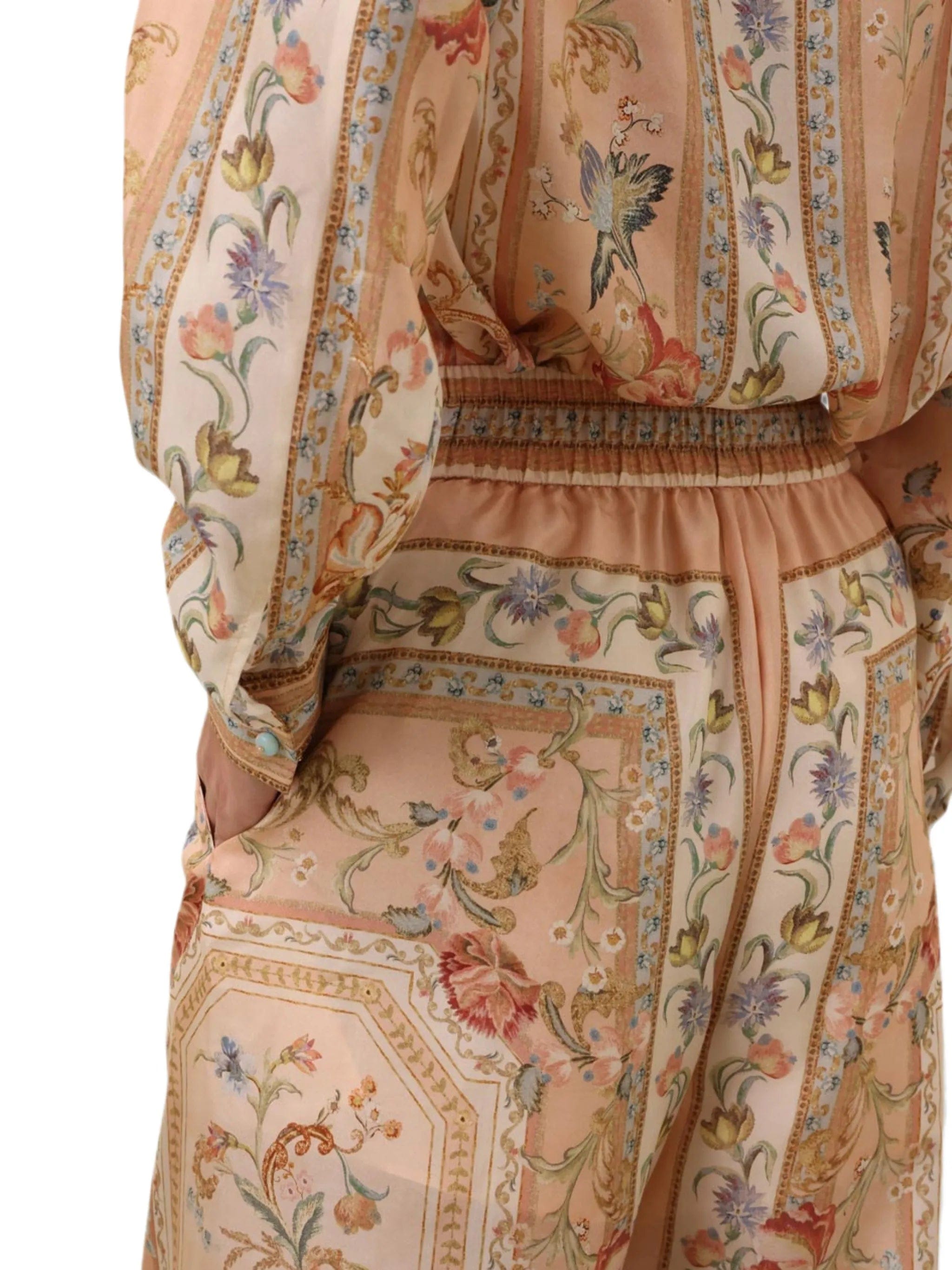 Zimmermann Roselight floral - print silk trousers