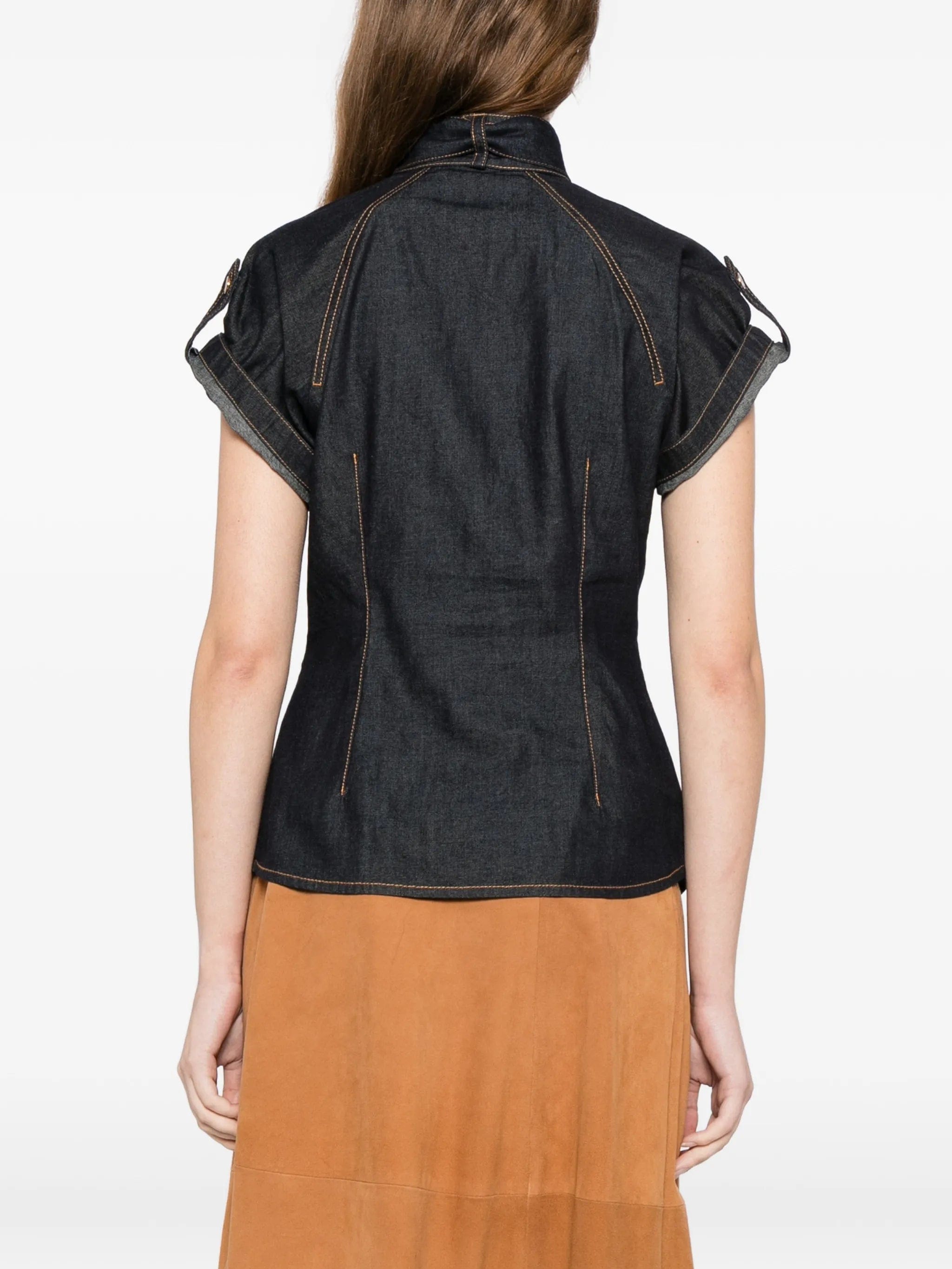 Zimmermann denim tie neck shirt