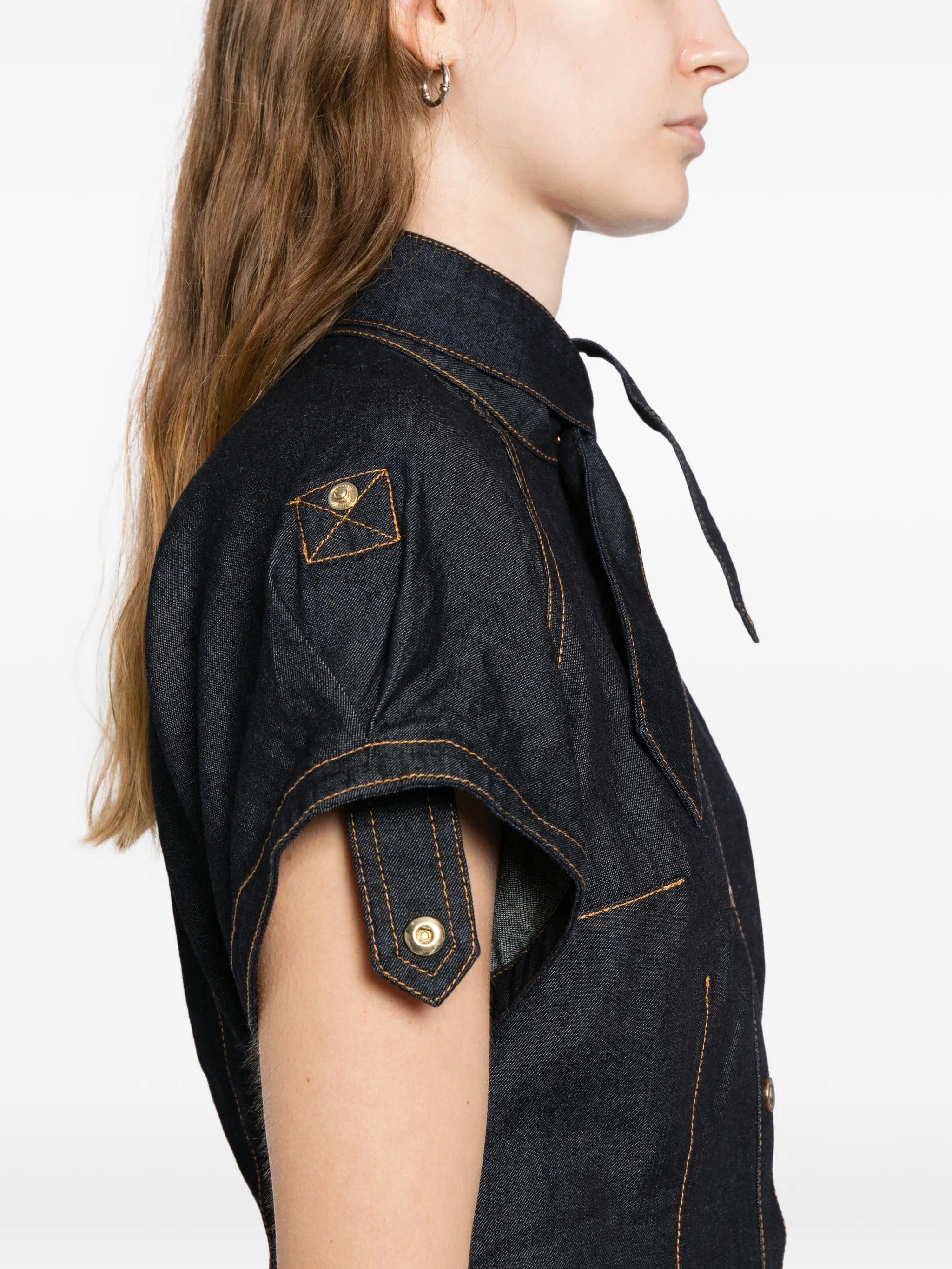 Zimmermann denim tie neck shirt