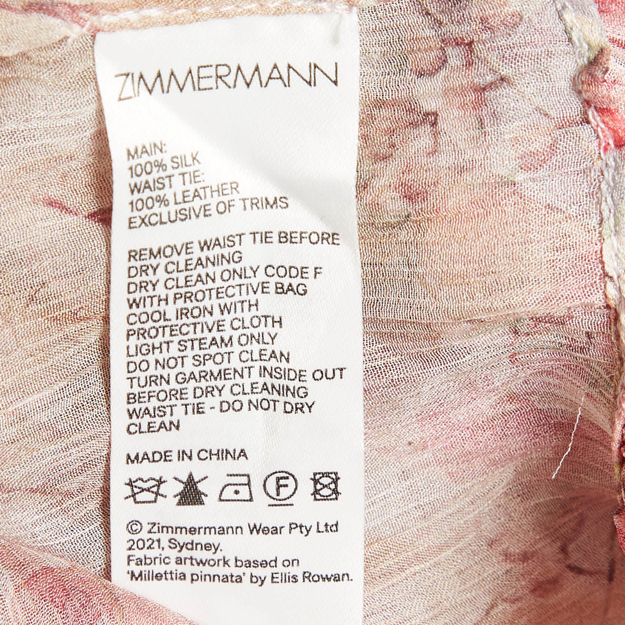 Zimmermann Multicolor Botanica Print Chiffon Smocked Mini Dress