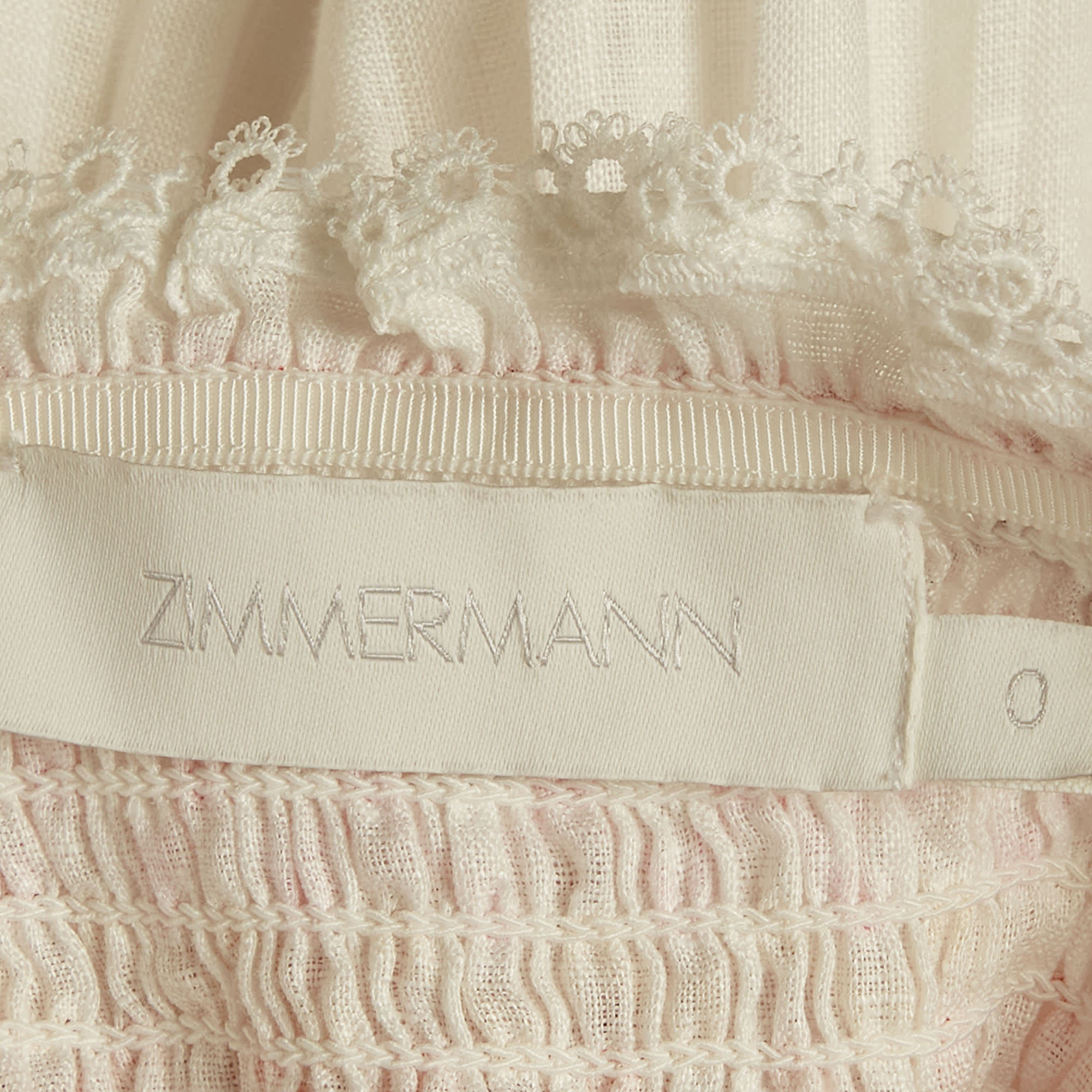 Zimmermann White Linen Shirring Detail Midi Dress