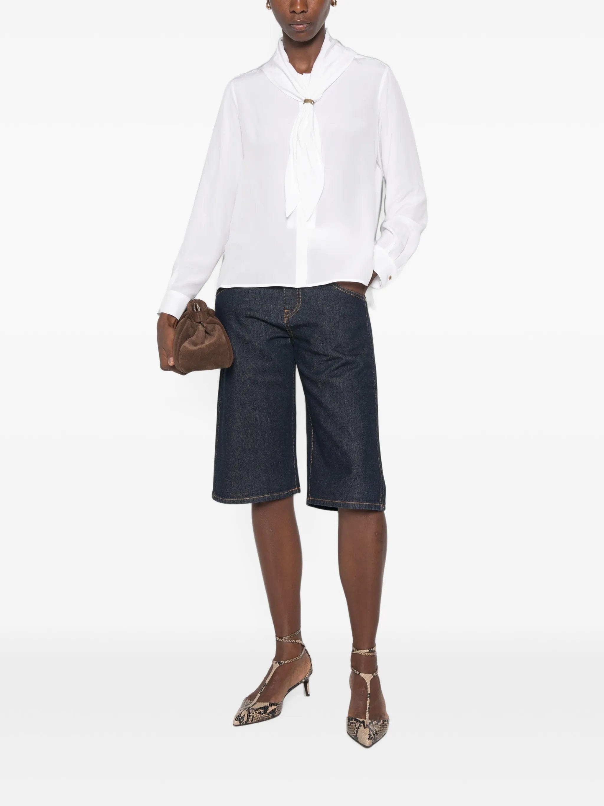 Max Mara tie - neck long - sleeve shirt
