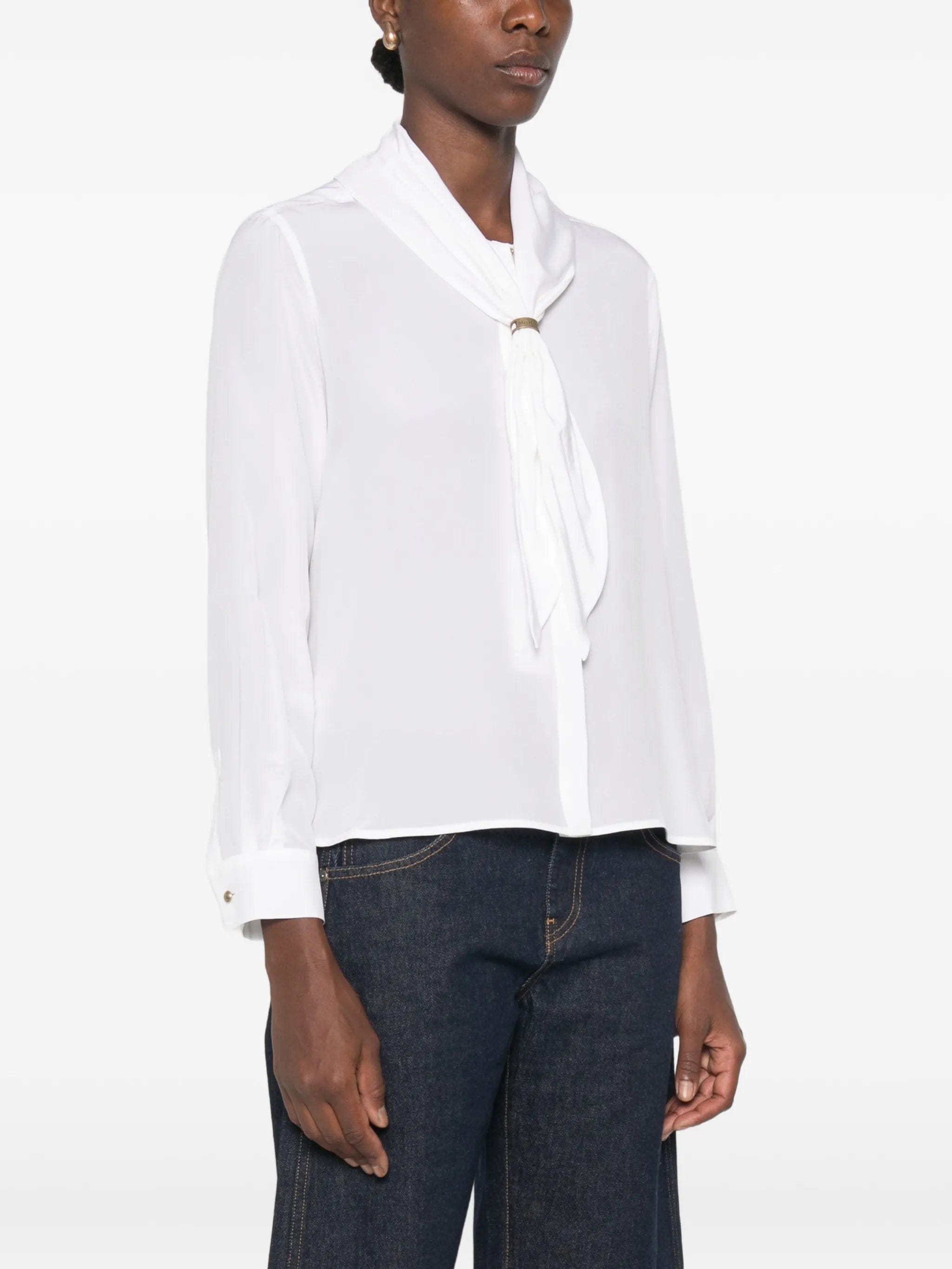 Max Mara tie - neck long - sleeve shirt