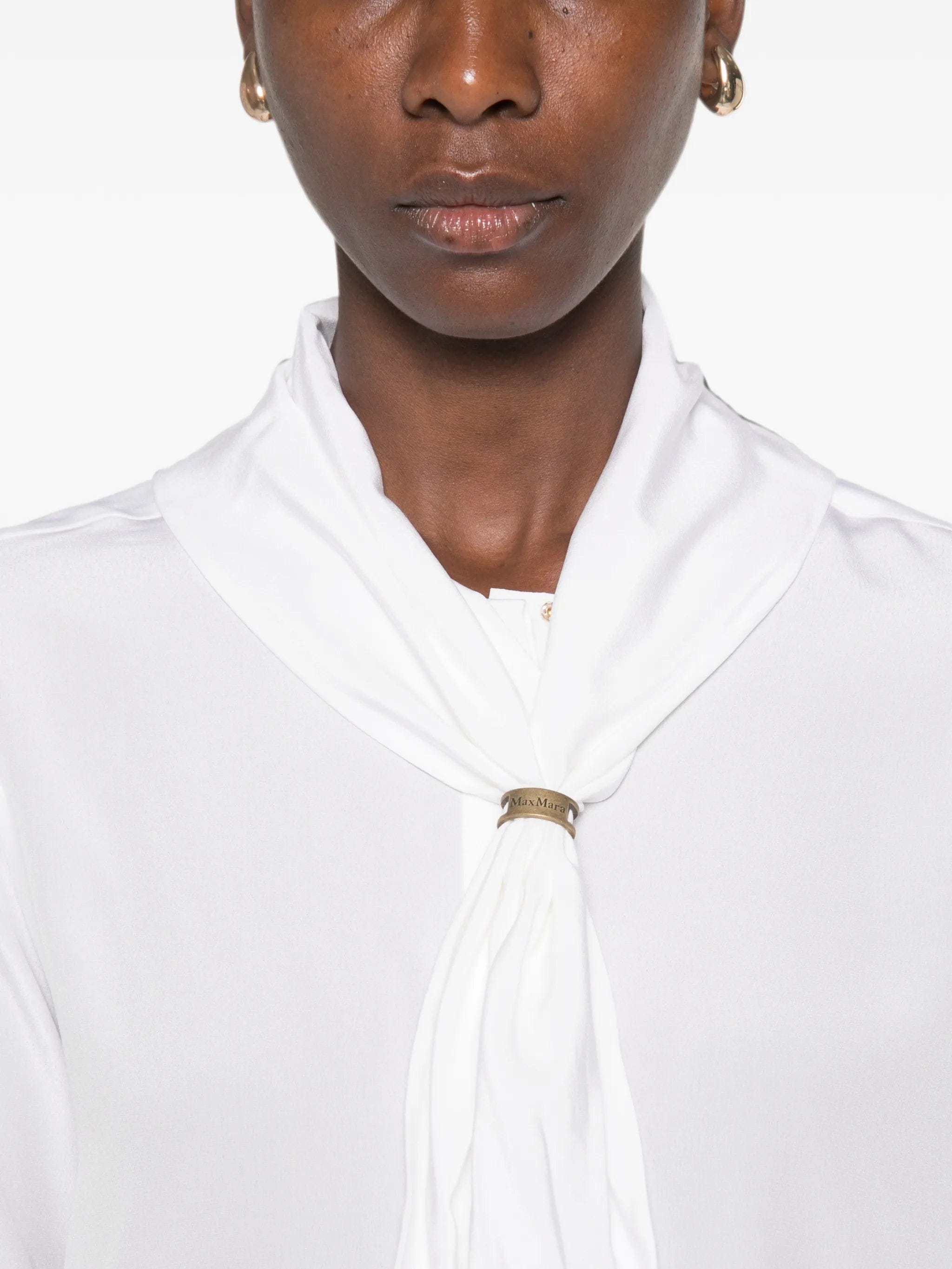 Max Mara tie - neck long - sleeve shirt