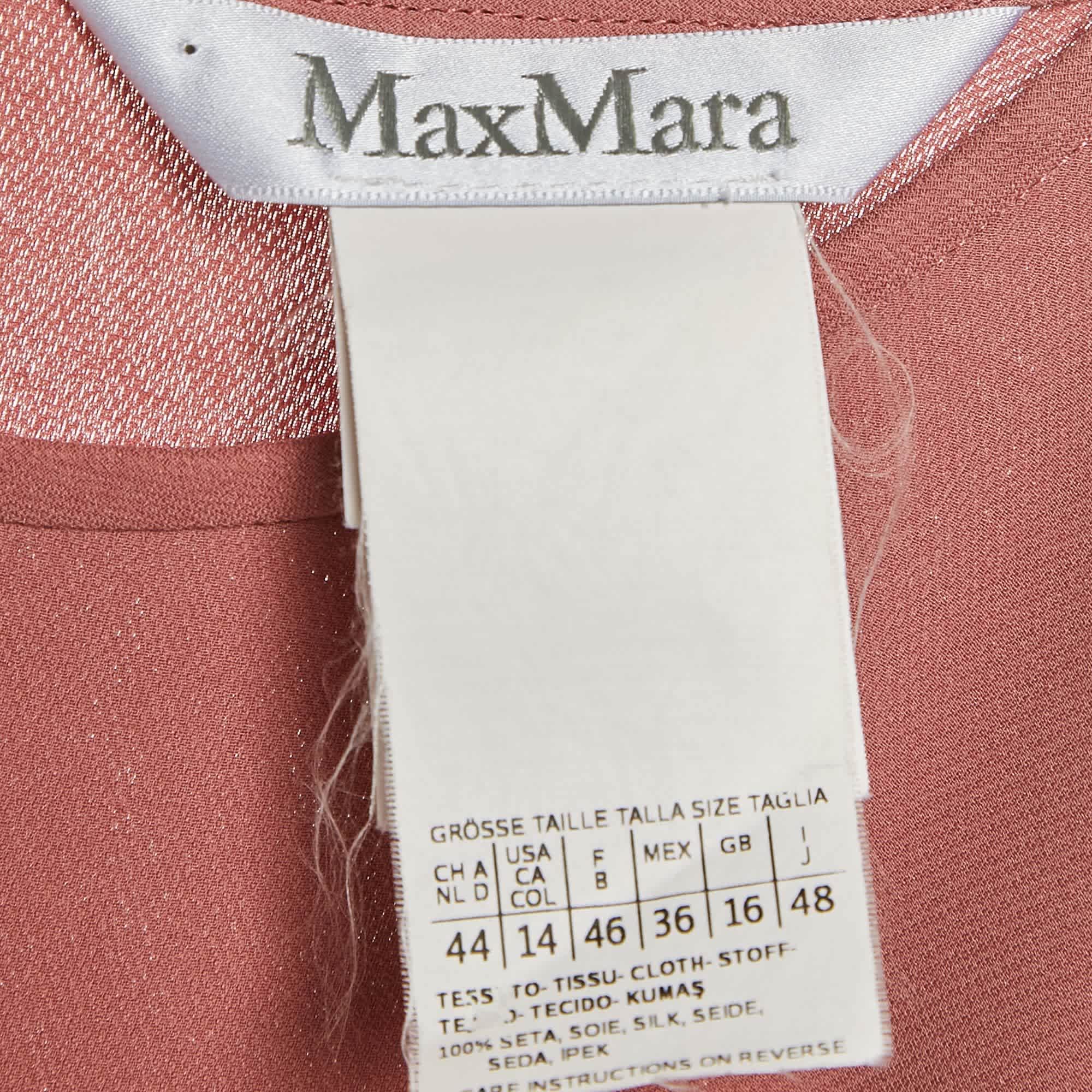 Max Mara Dusty Pink Crepe Short Sleeve Blouse