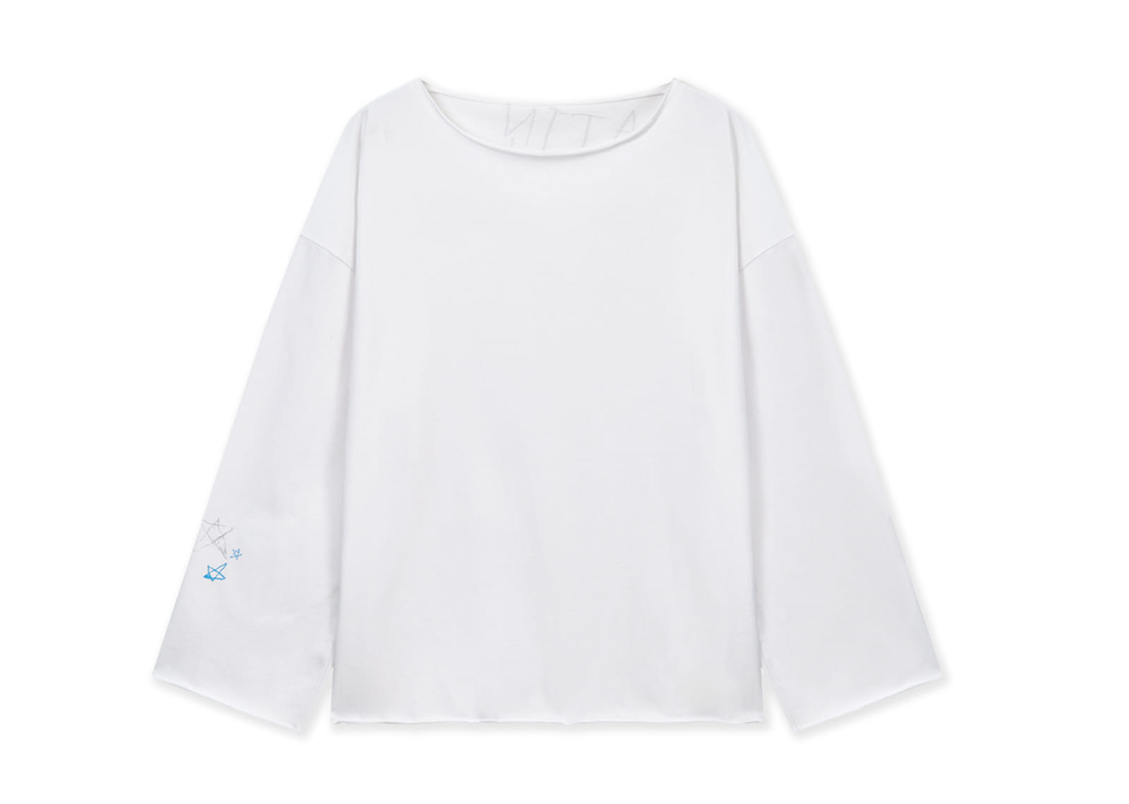 Matin Kim Raw Hem Finished Boat Neck Top White TS005