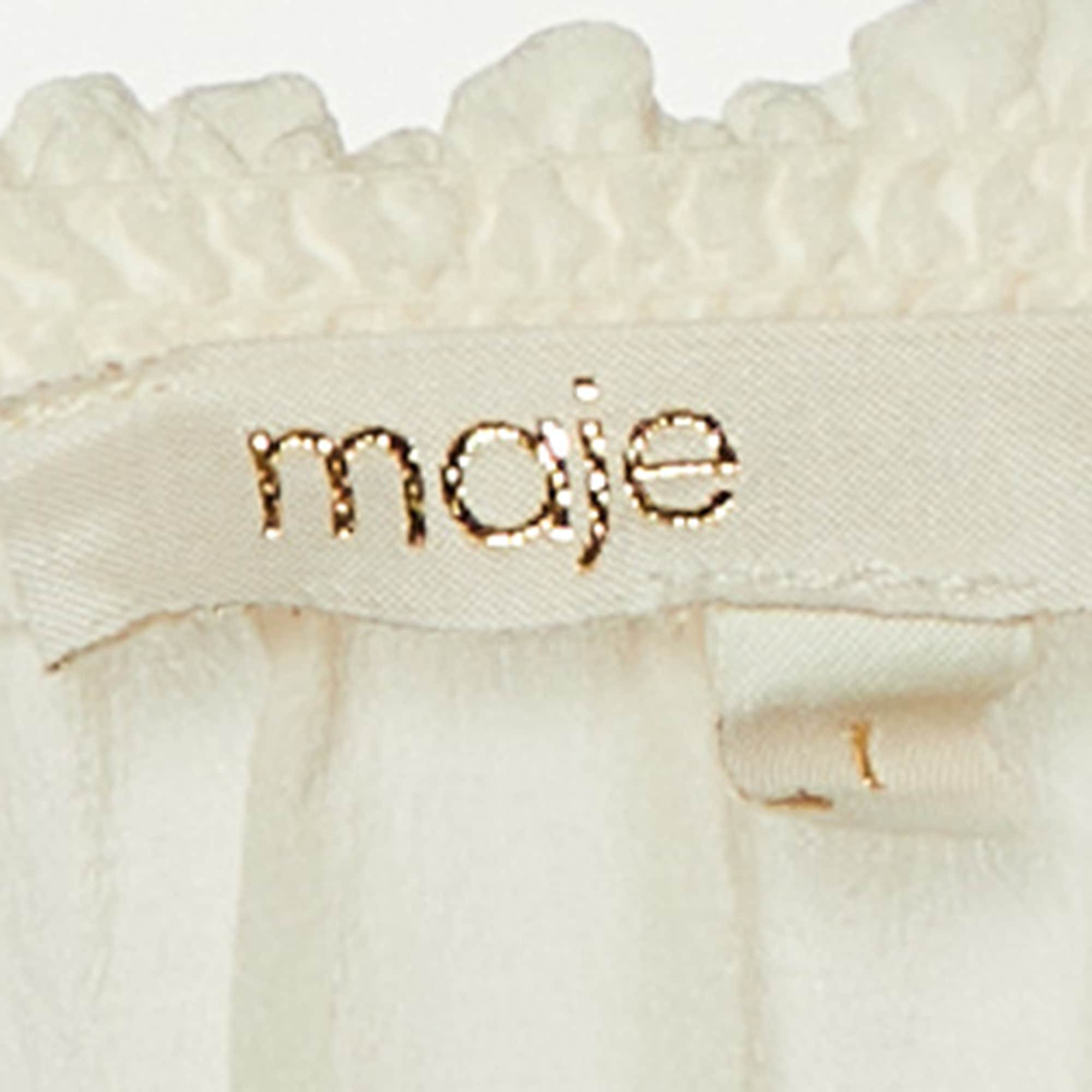 White Silk Contrast Detail Top