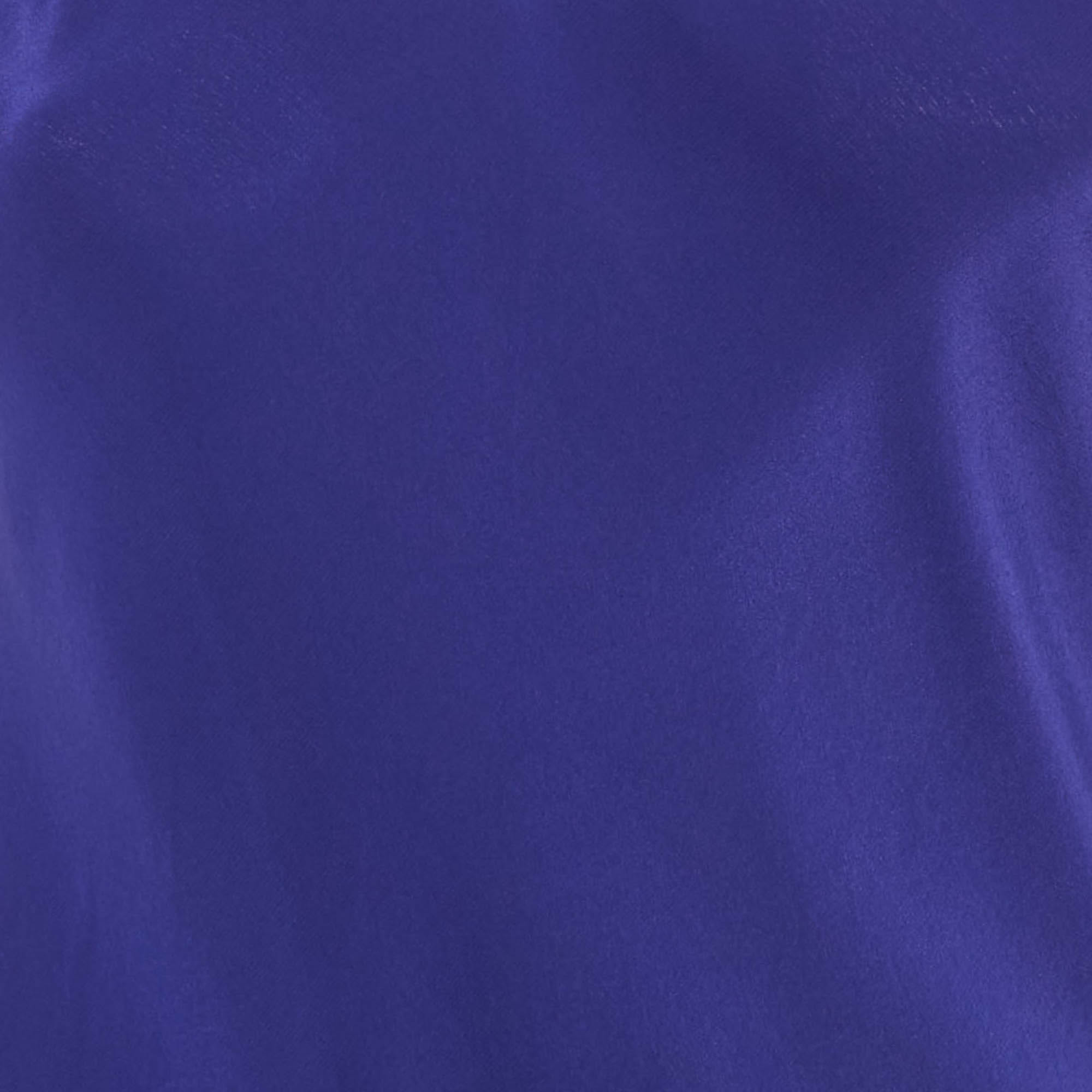 Blue Nicolefarhi Blue Silk Sleeveless Top