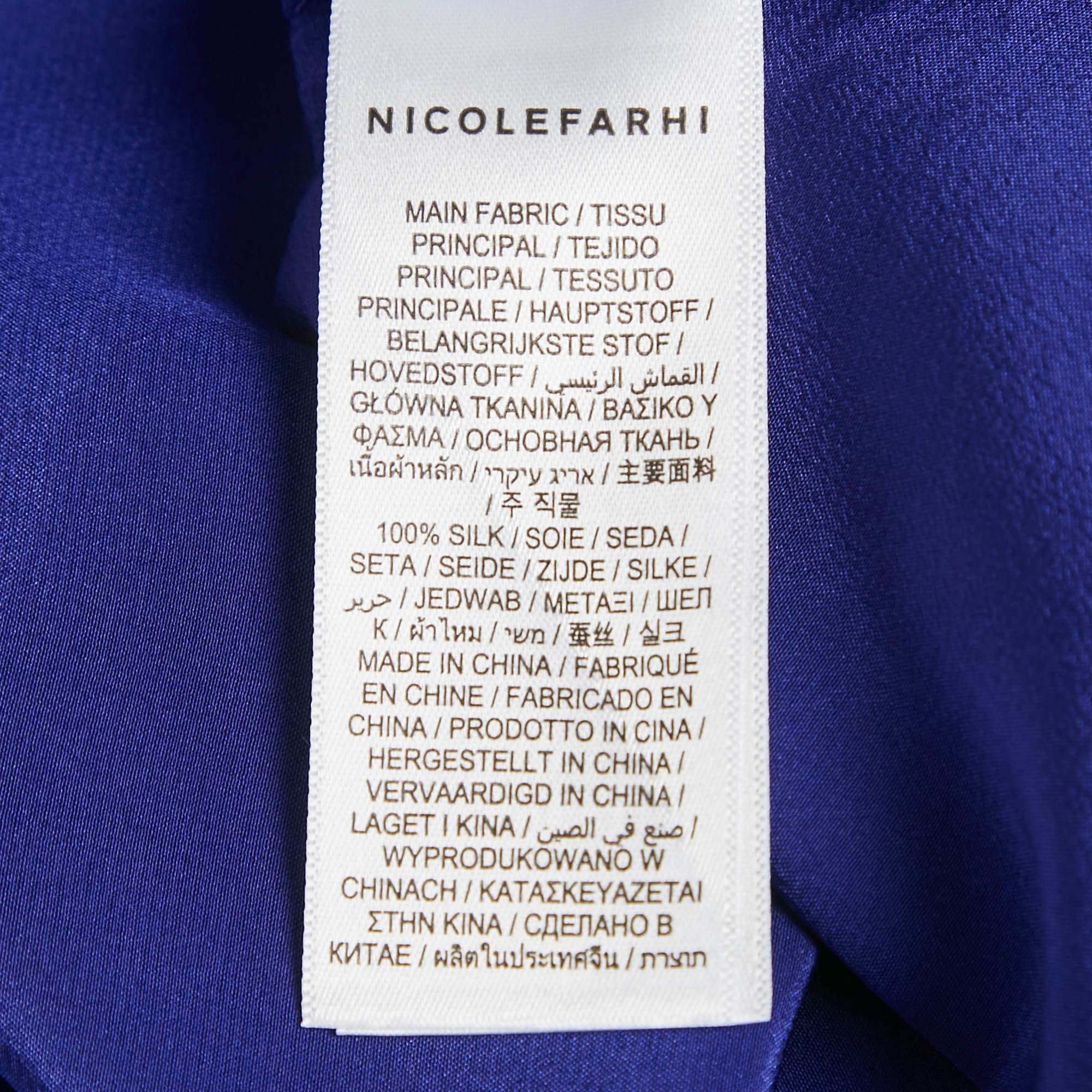 Blue Nicolefarhi Blue Silk Sleeveless Top