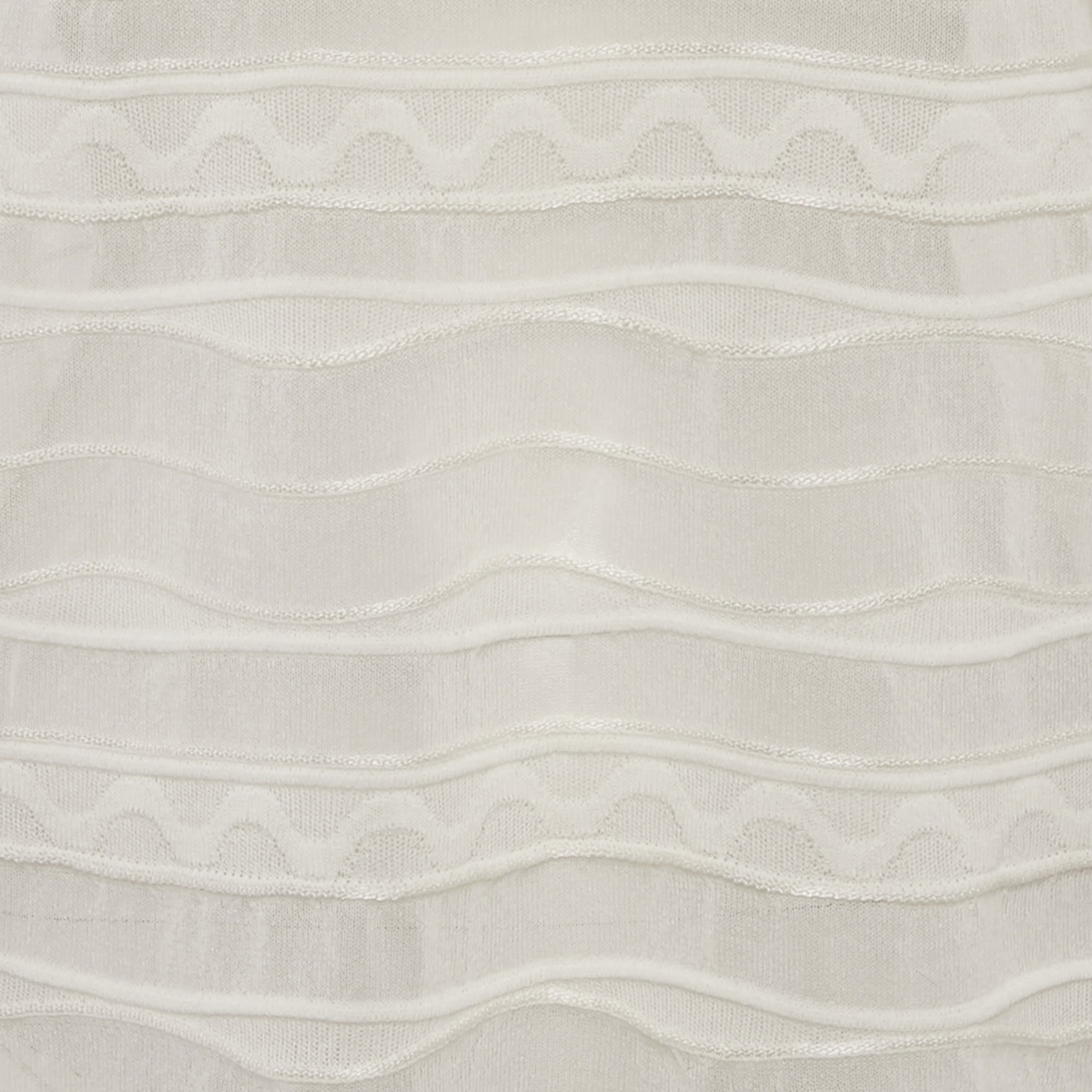 White Patterned Knit Round Neck Top