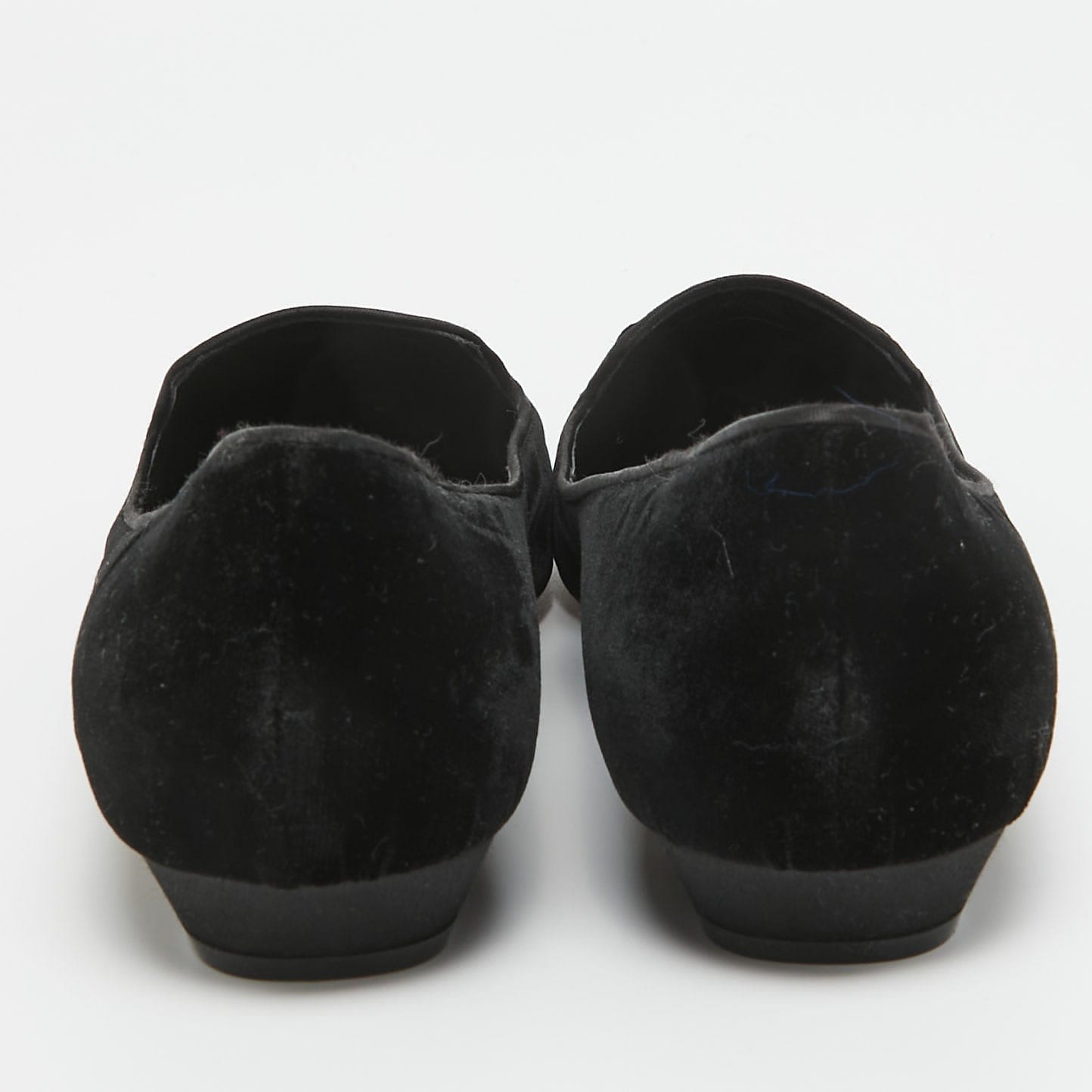 Velvet René Caovilla Black Velvet Crystal Embellished Slip On Smoking Slippers Size