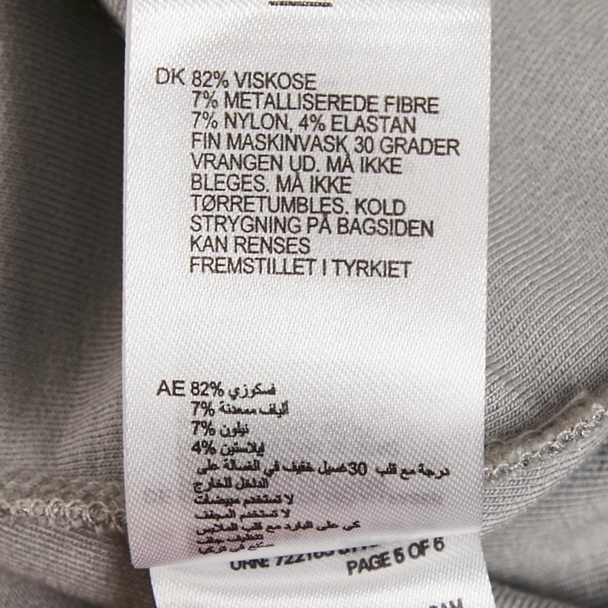 Reiss Silver Lurex Knit High Neck Aries Top