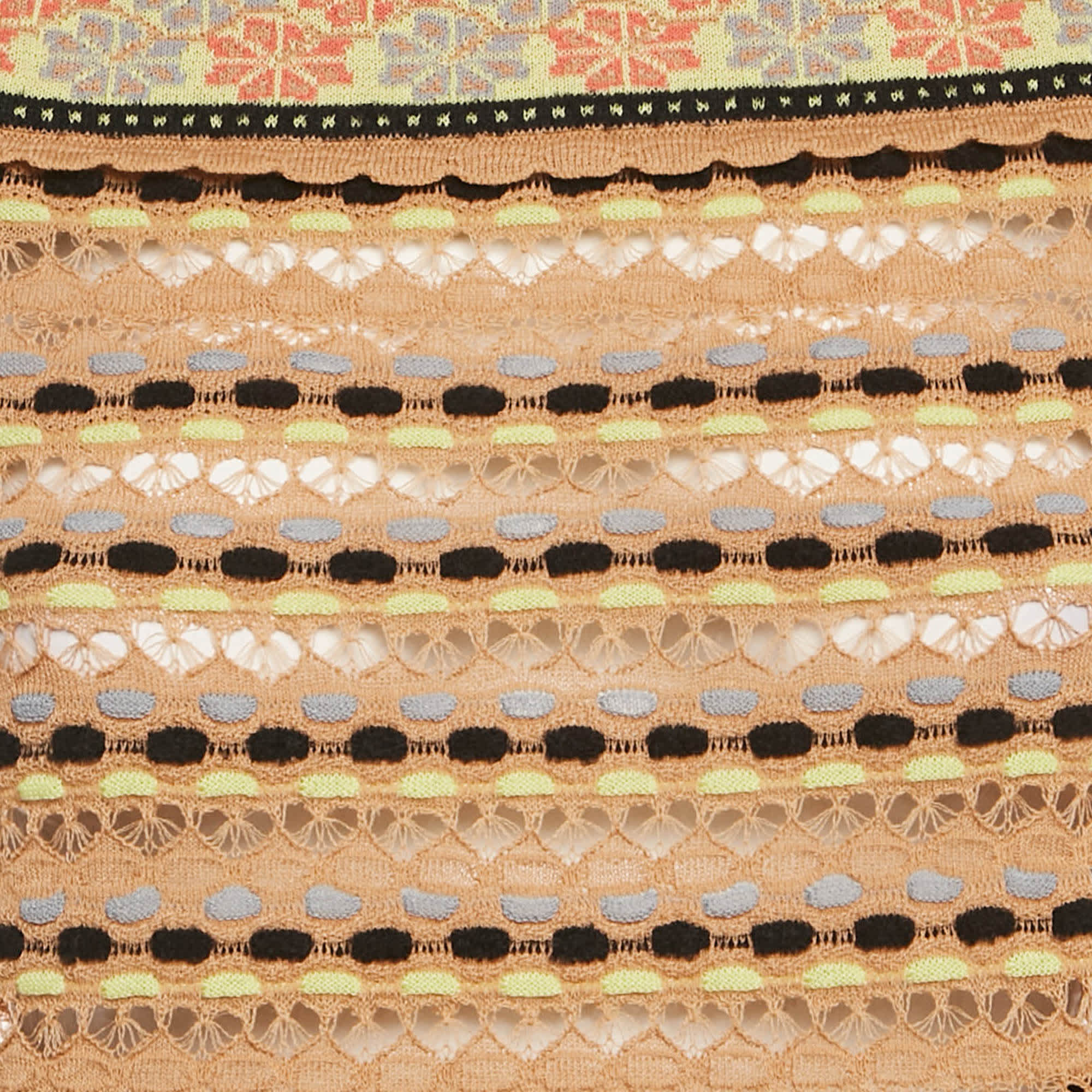 M Missoni Beige Patterned Knit Full Sleeve Top