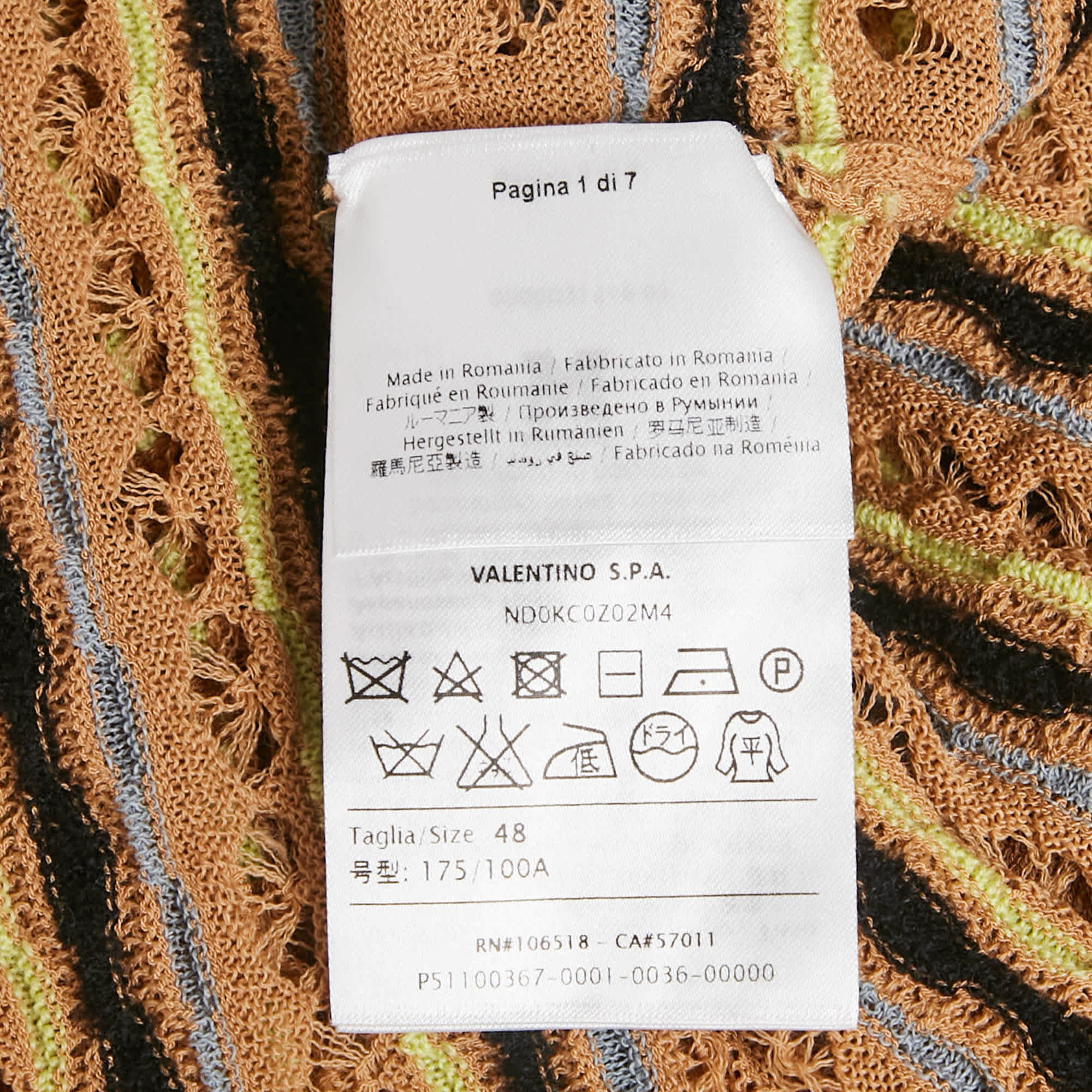M Missoni Beige Patterned Knit Full Sleeve Top