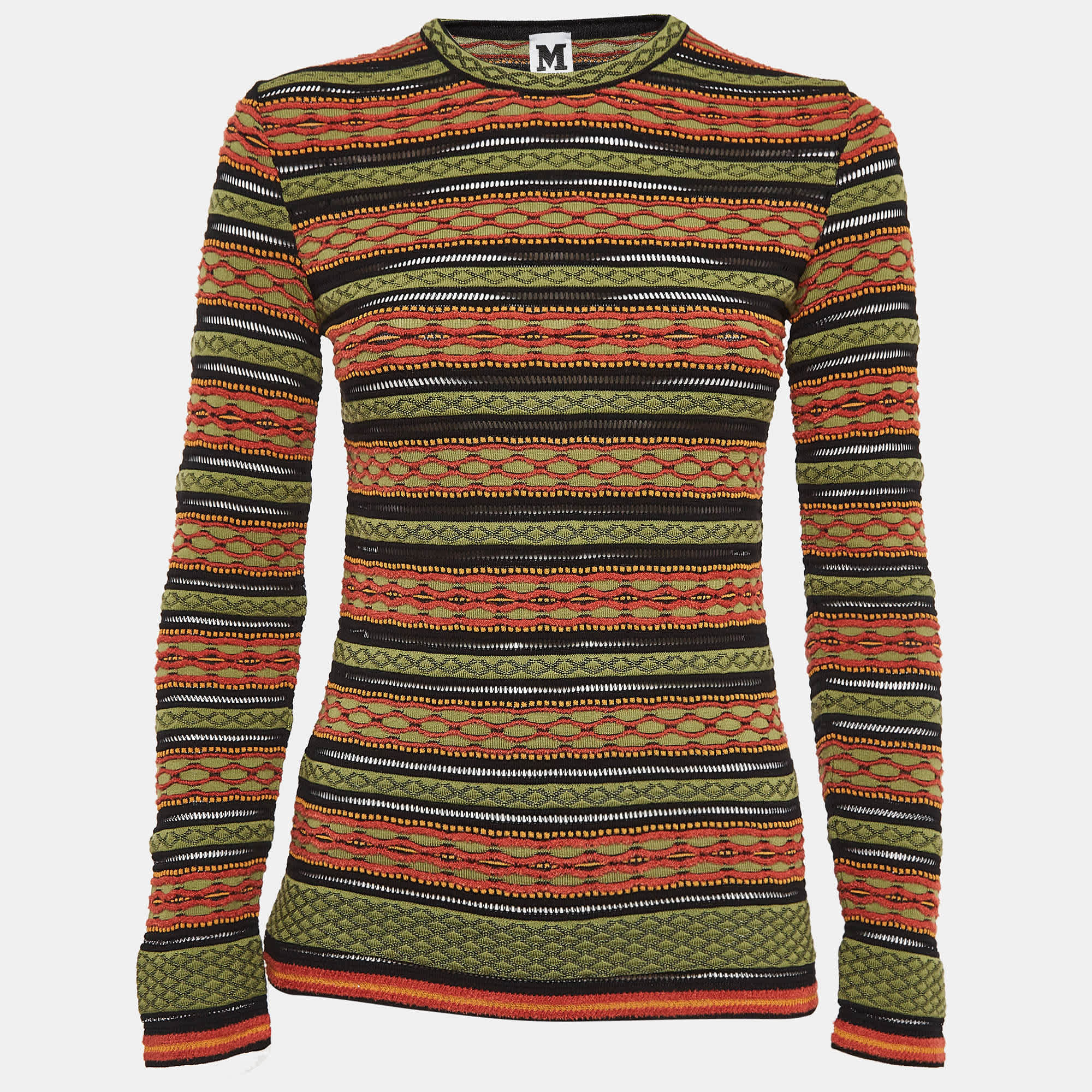M Missoni Multicolor Patterned Knit Full Sleeve Top