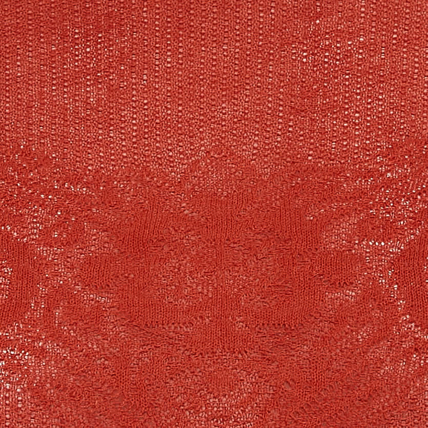 M Missoni Rust Orange Patterned Knit Round Neck Top