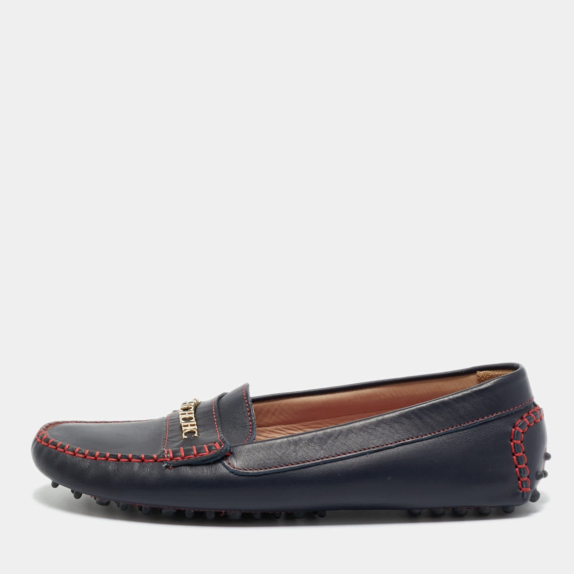 Ch Carolina Herrera Black Leather Loafers