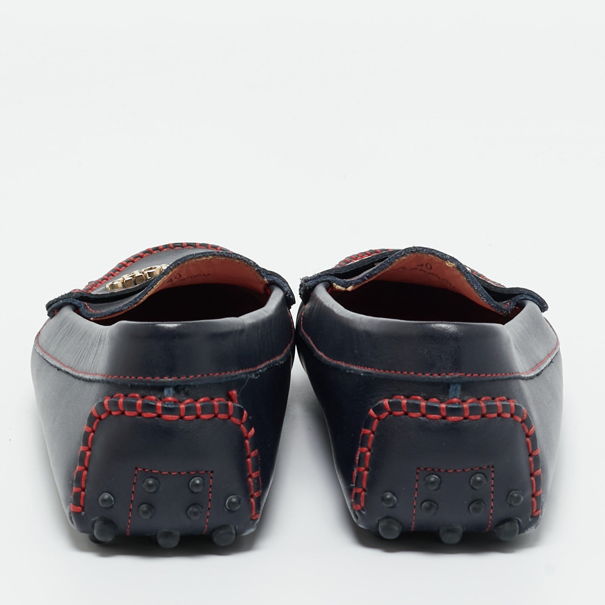 Ch Carolina Herrera Black Leather Loafers