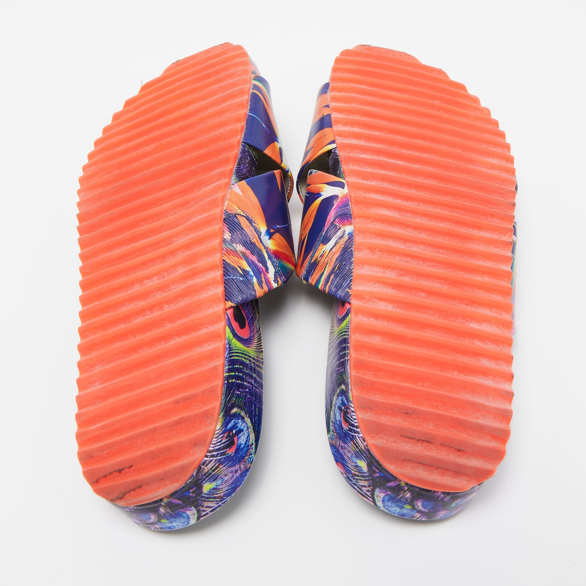 Sophia Webster Multicolor Printed Leather Slides