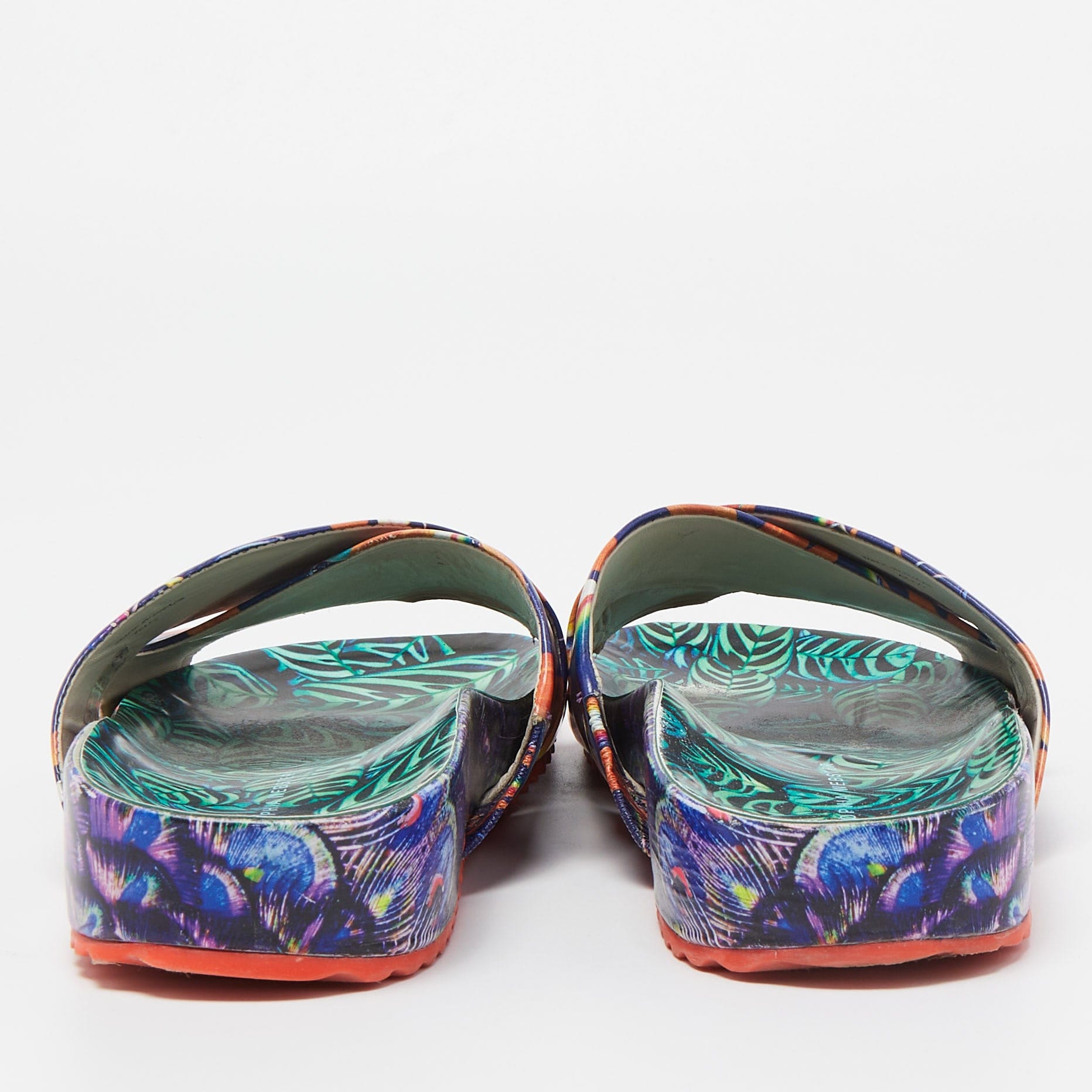 Sophia Webster Multicolor Printed Leather Slides