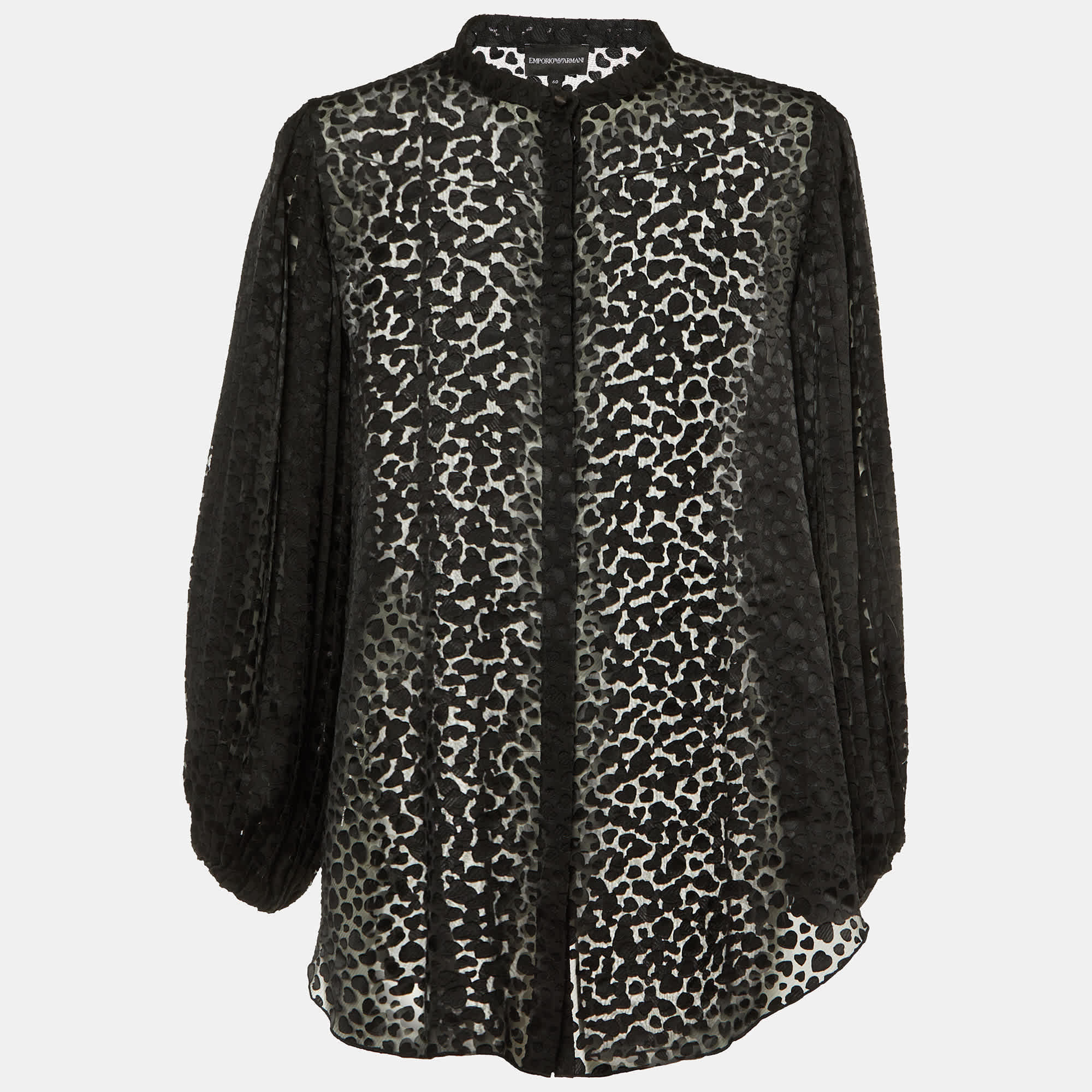 DEVORE Black Devore Pleated Sleeve Top Xl