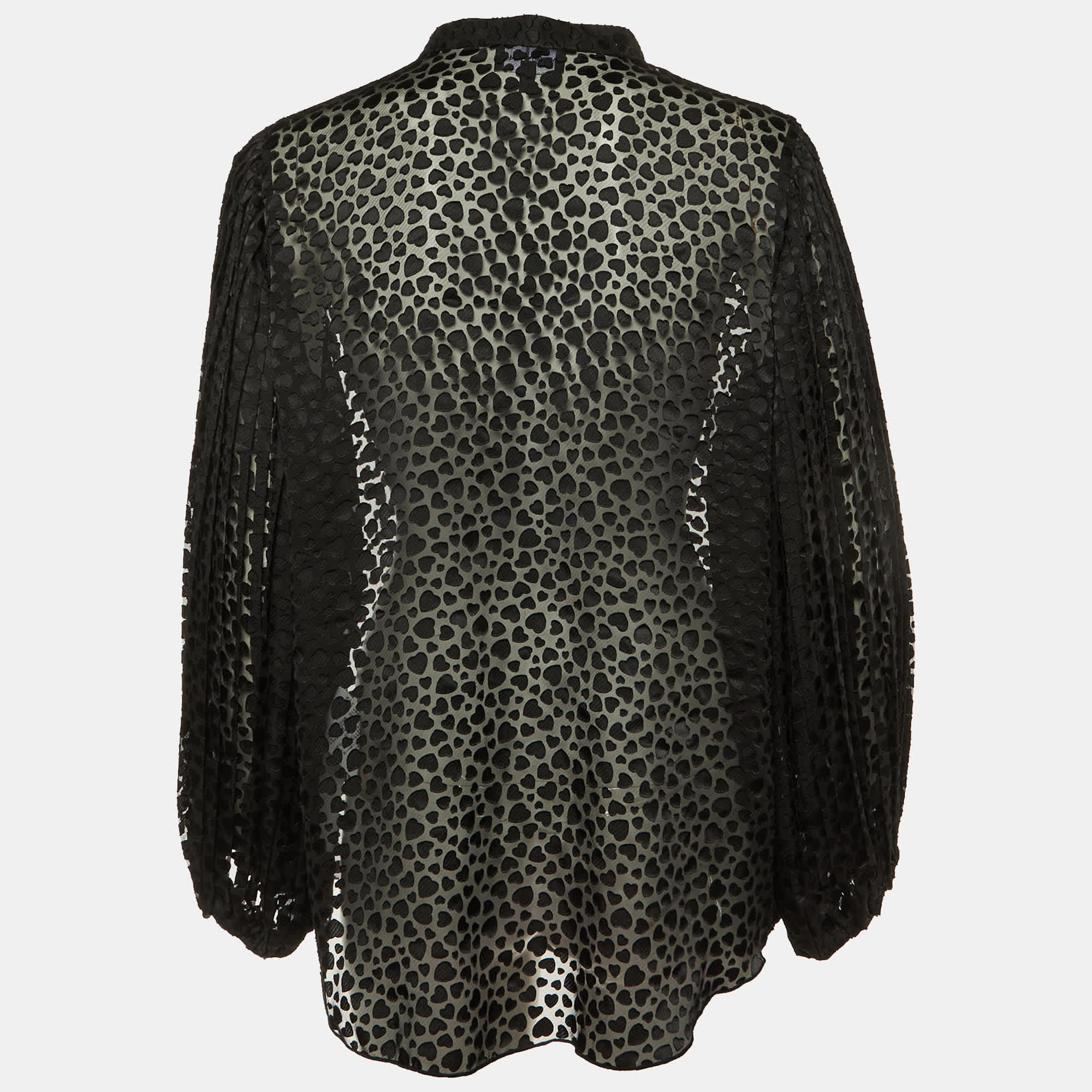 DEVORE Black Devore Pleated Sleeve Top Xl