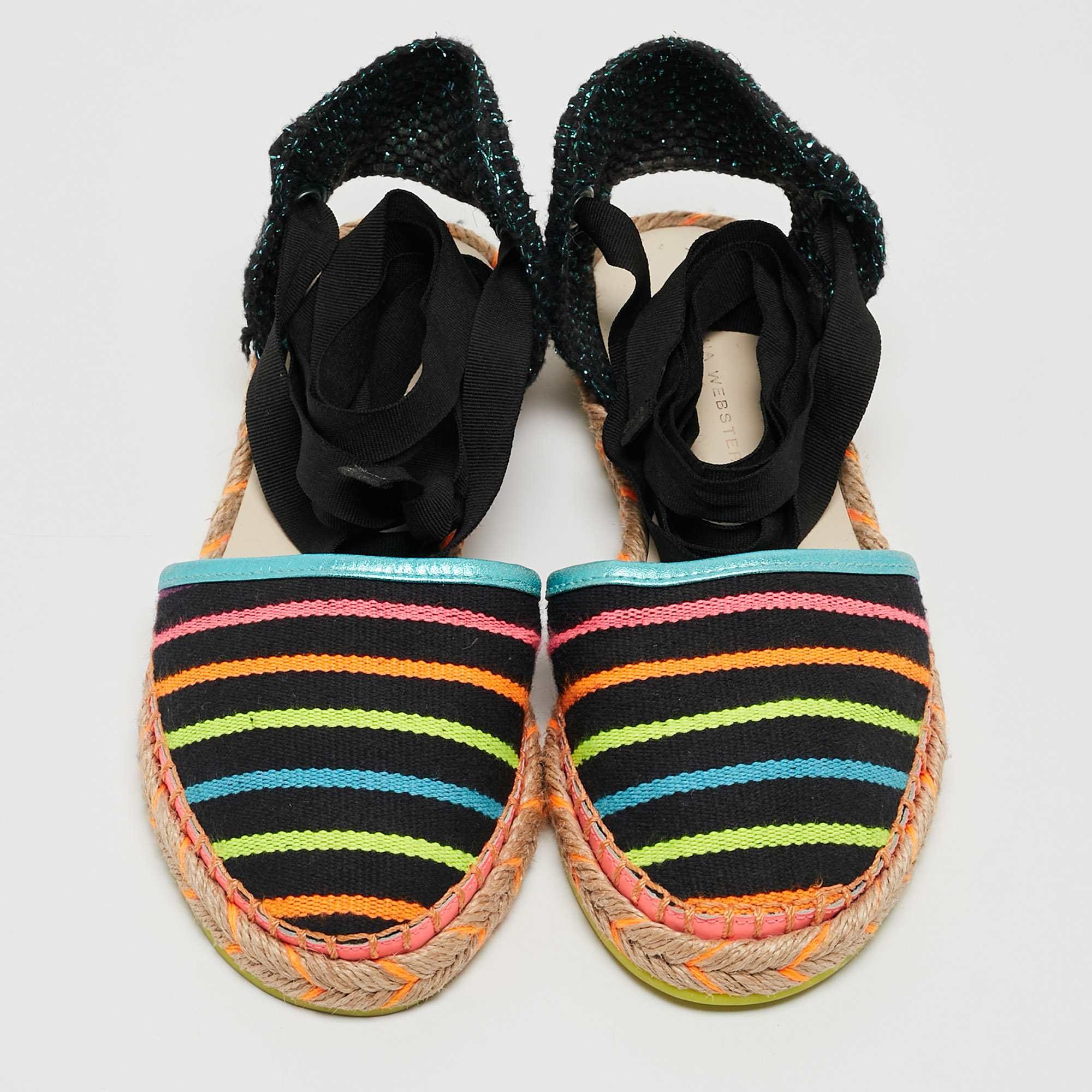 Sophia Webster Multicolor Fabric New Juana Ribbon Espadrille Flats