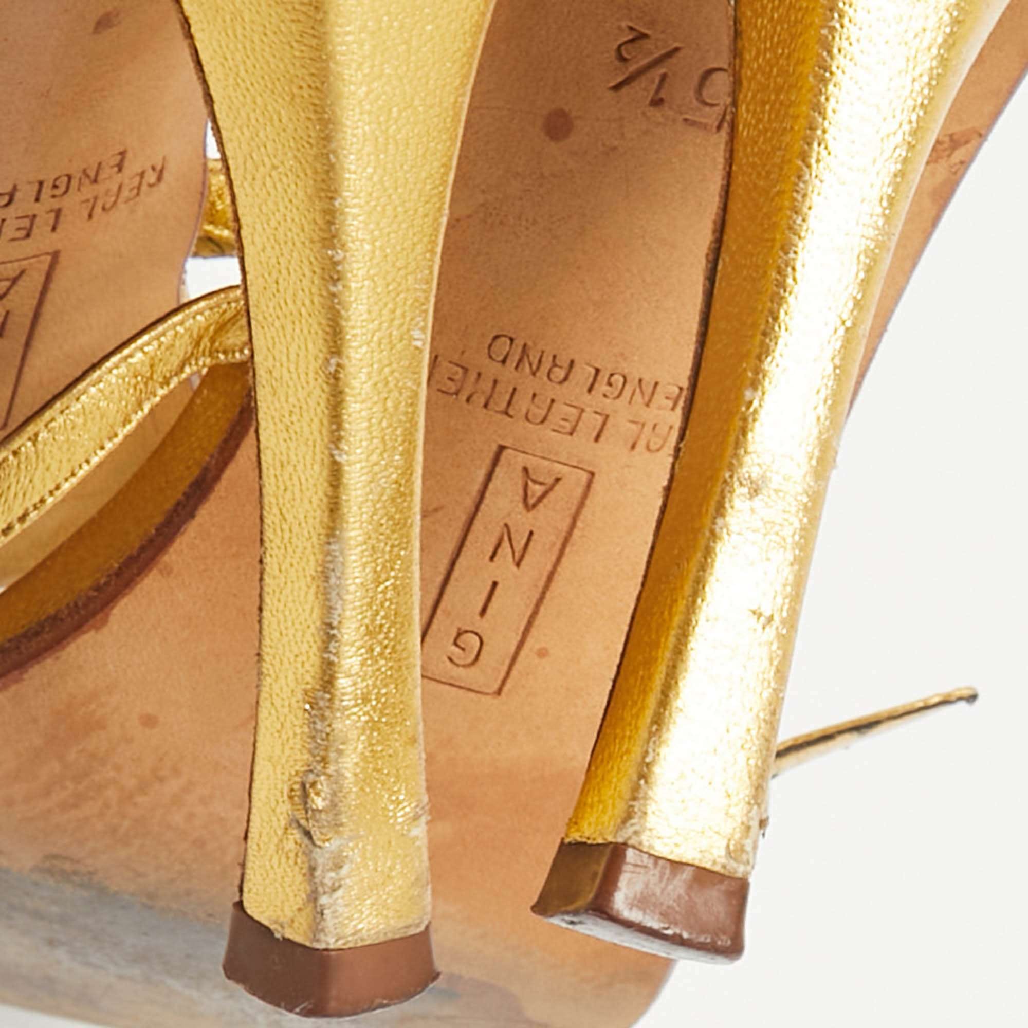 Gina Gold Leather Thong Sandals