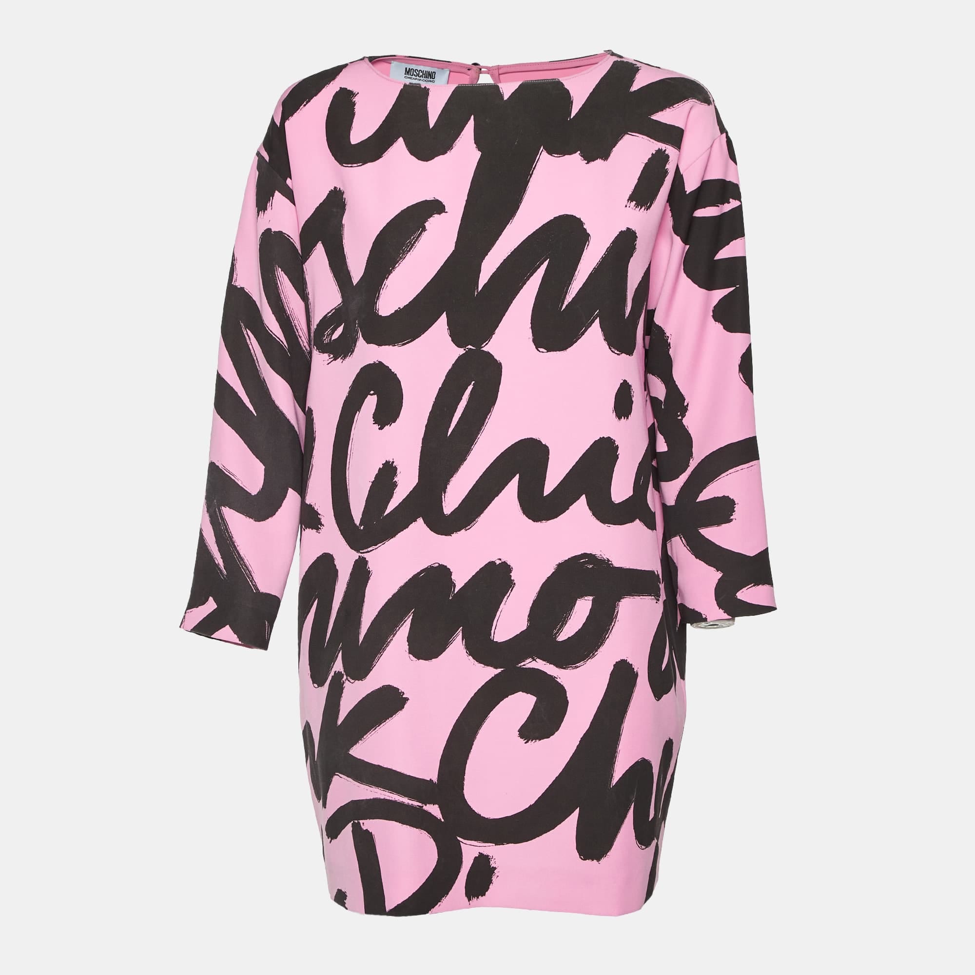 Logo Cheap And Chic Pink Logo Print Crepe Tunic Top