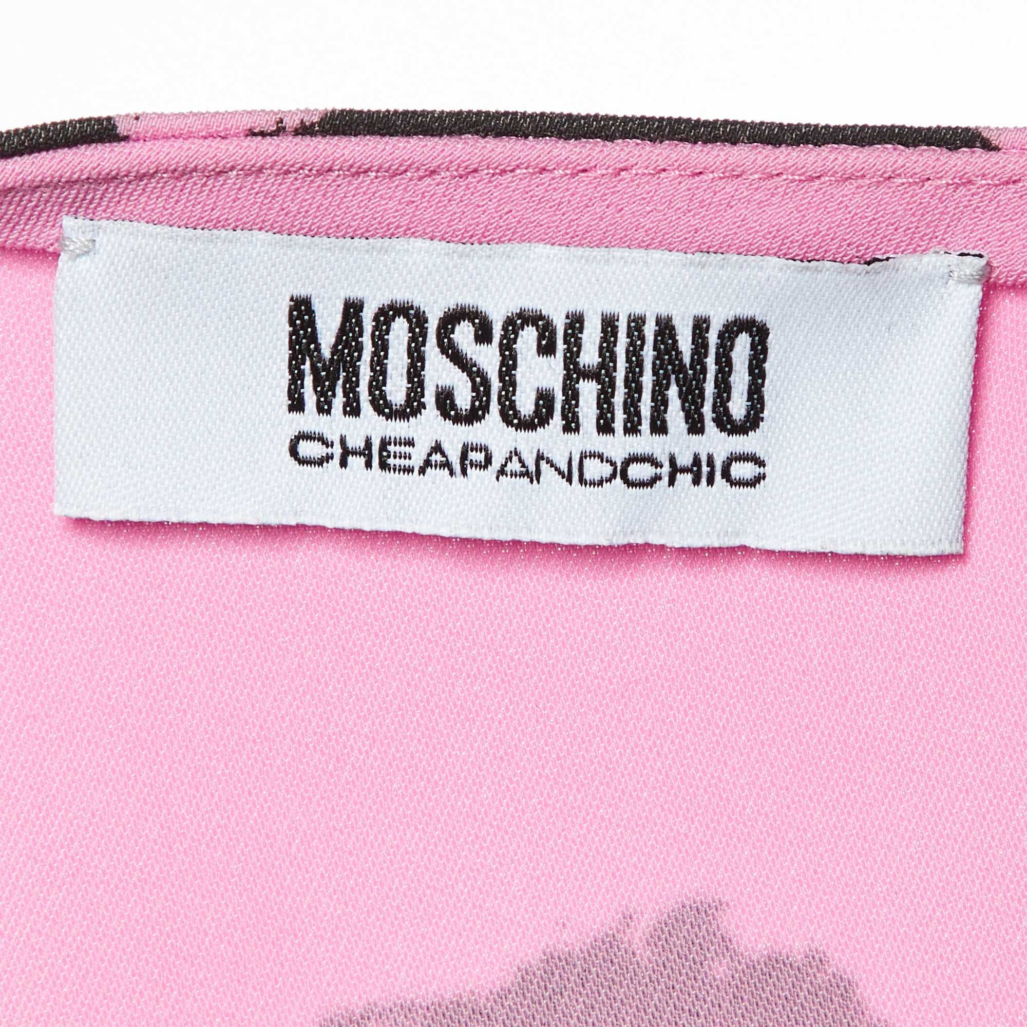 Logo Cheap And Chic Pink Logo Print Crepe Tunic Top