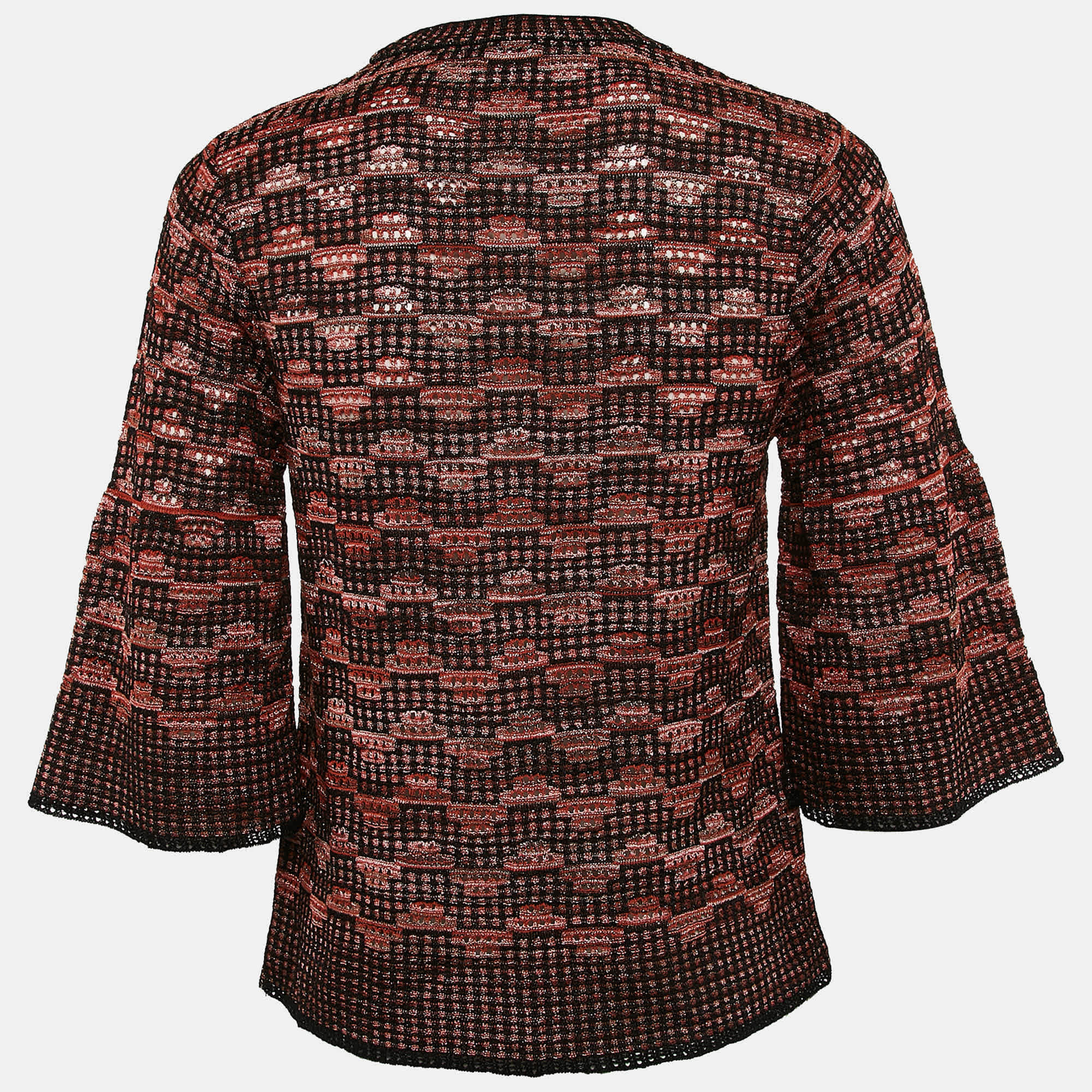 M Missoni Black/multicolor Pinhole Pattern Knit Sweater Top