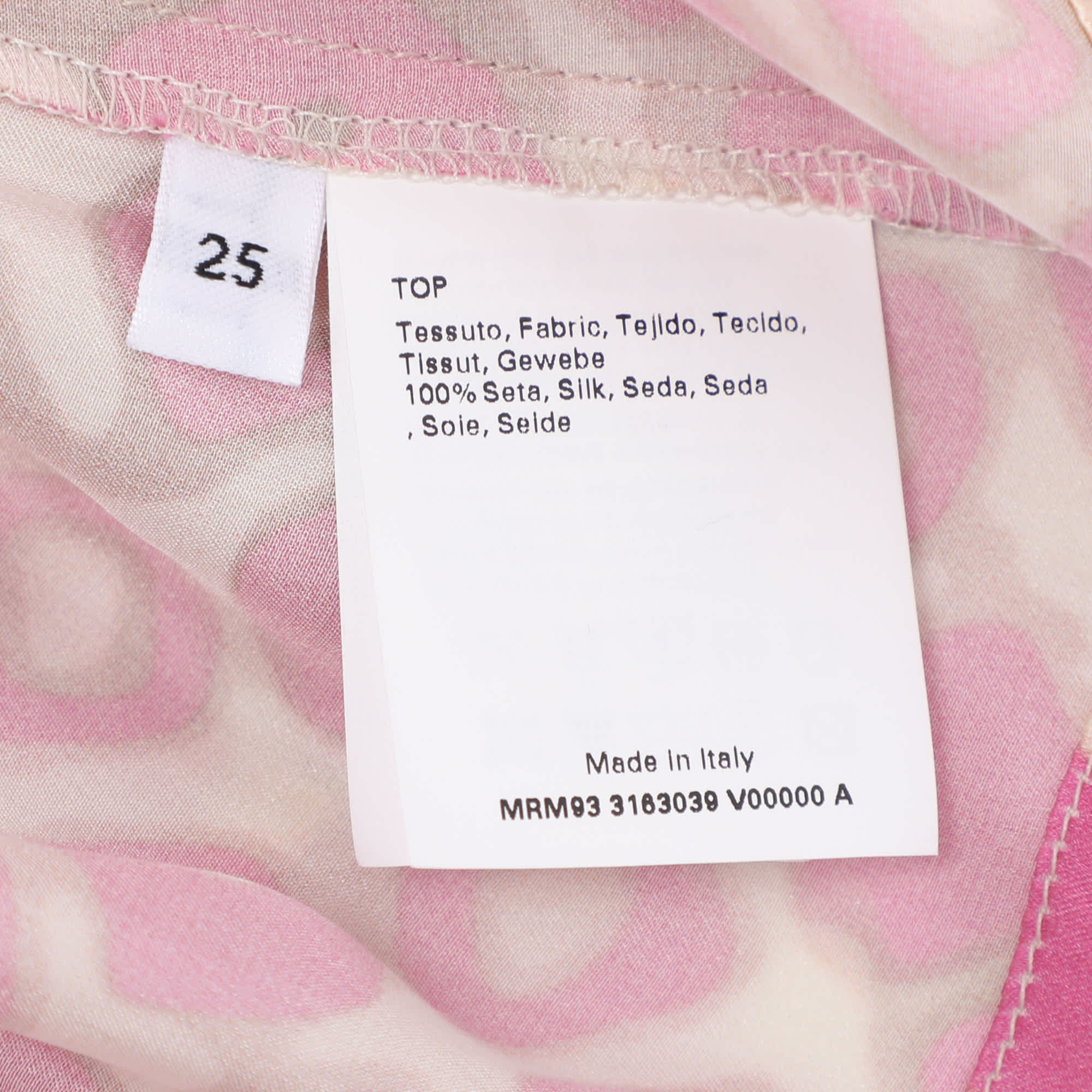 Marina Rinaldi Pink Printed Silk Short Sleeve Top