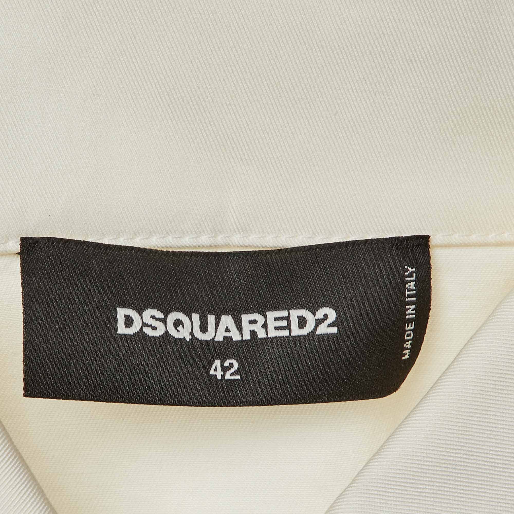 White Cotton High Low Top