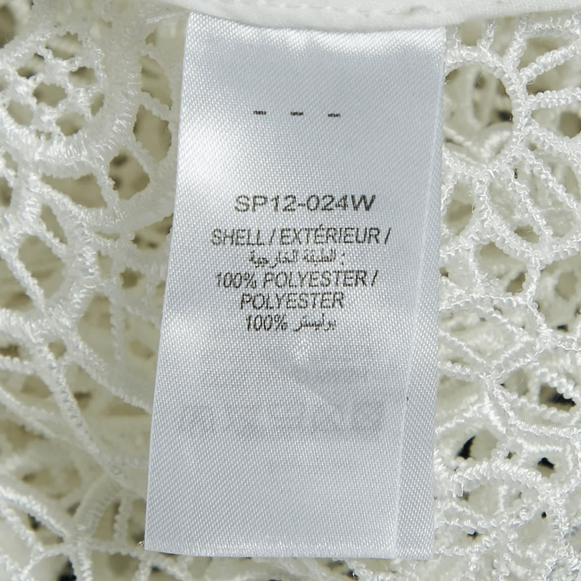 White Floral Guipure Lace Ruffled Full Sleeve Top